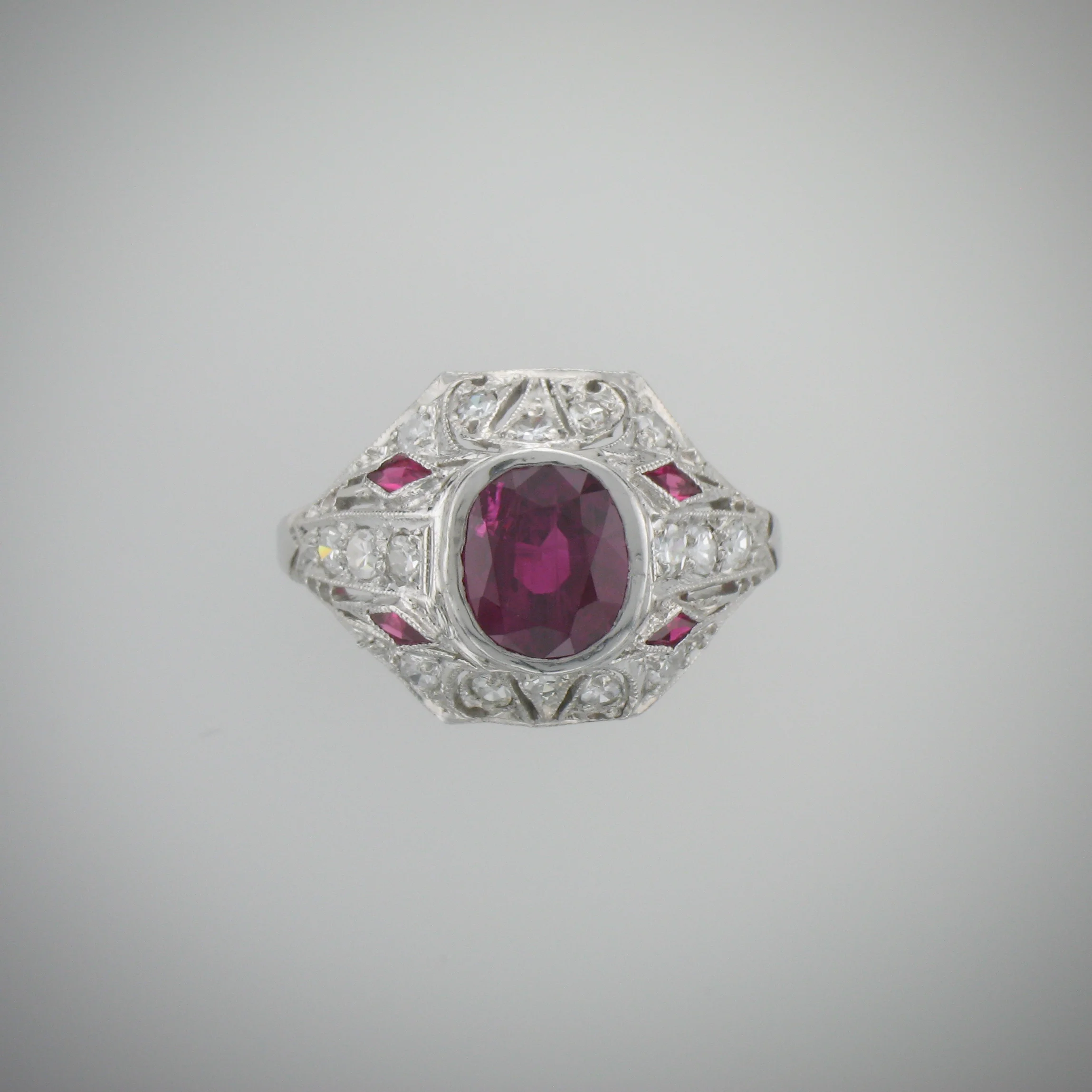 Platinum Daimond Ring with 2.73 carat Burmese Ruby Center Stone.jpg