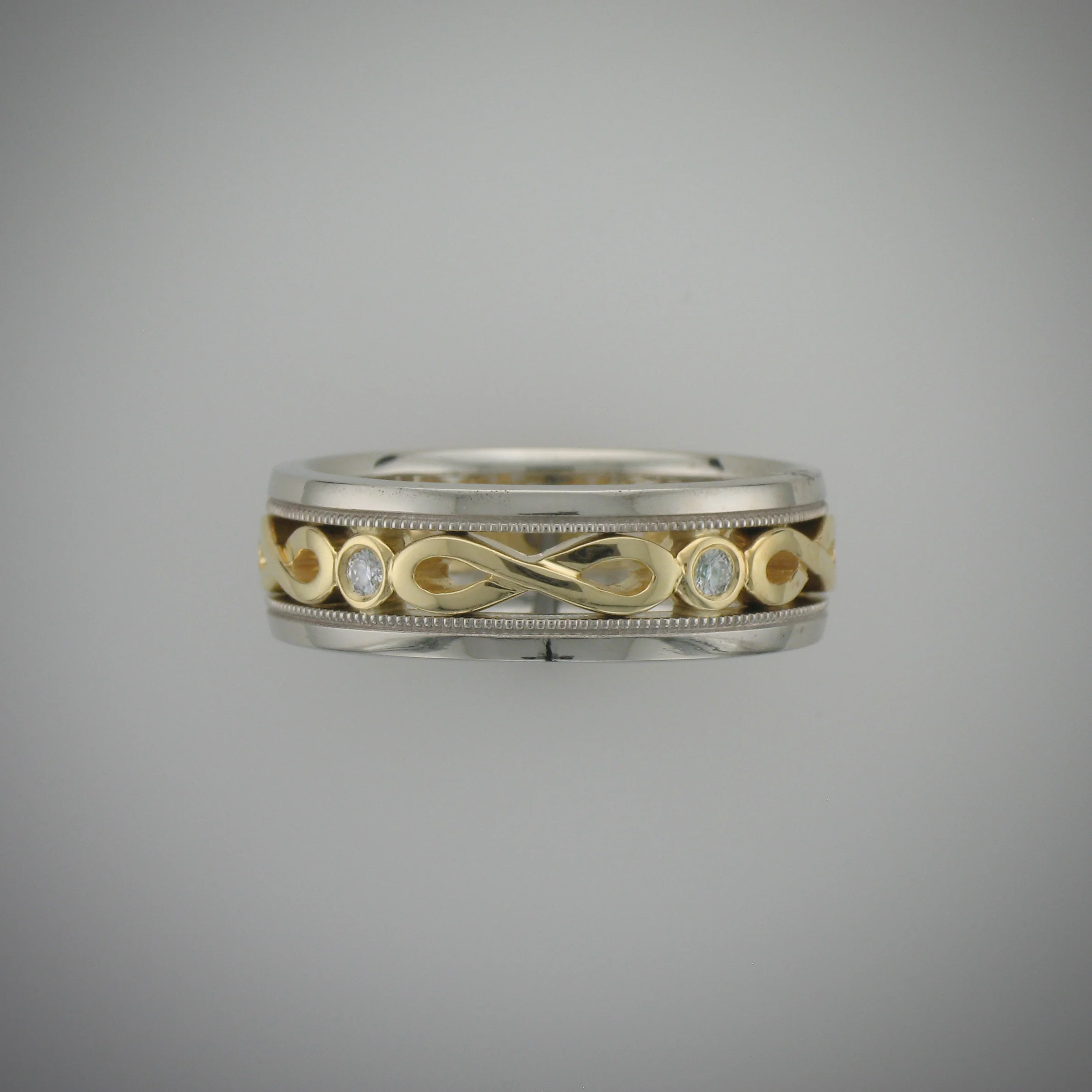 14K White & 18K Yellow Gold Infinity Band with Diamonds.jpg