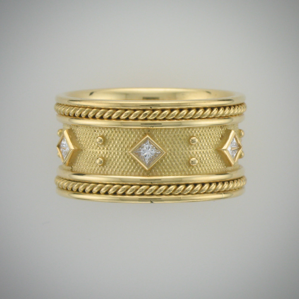vernieuwen rijkdom Indiener Gold Byzantine Diamond Band — Jon Thomas Fine Jewelry