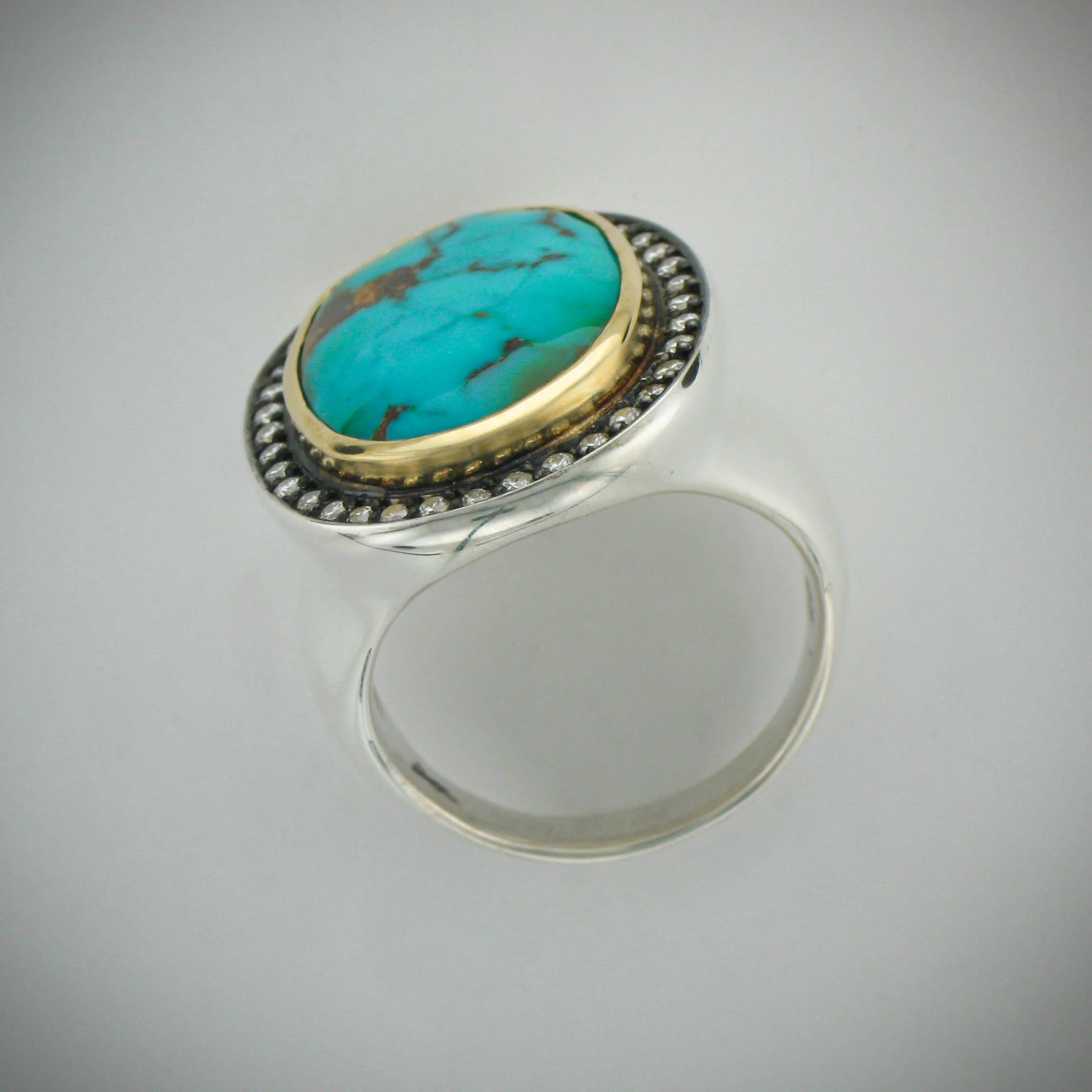 200-00253 Sterling Silver Turquoise & Diamond Ring 3.jpg
