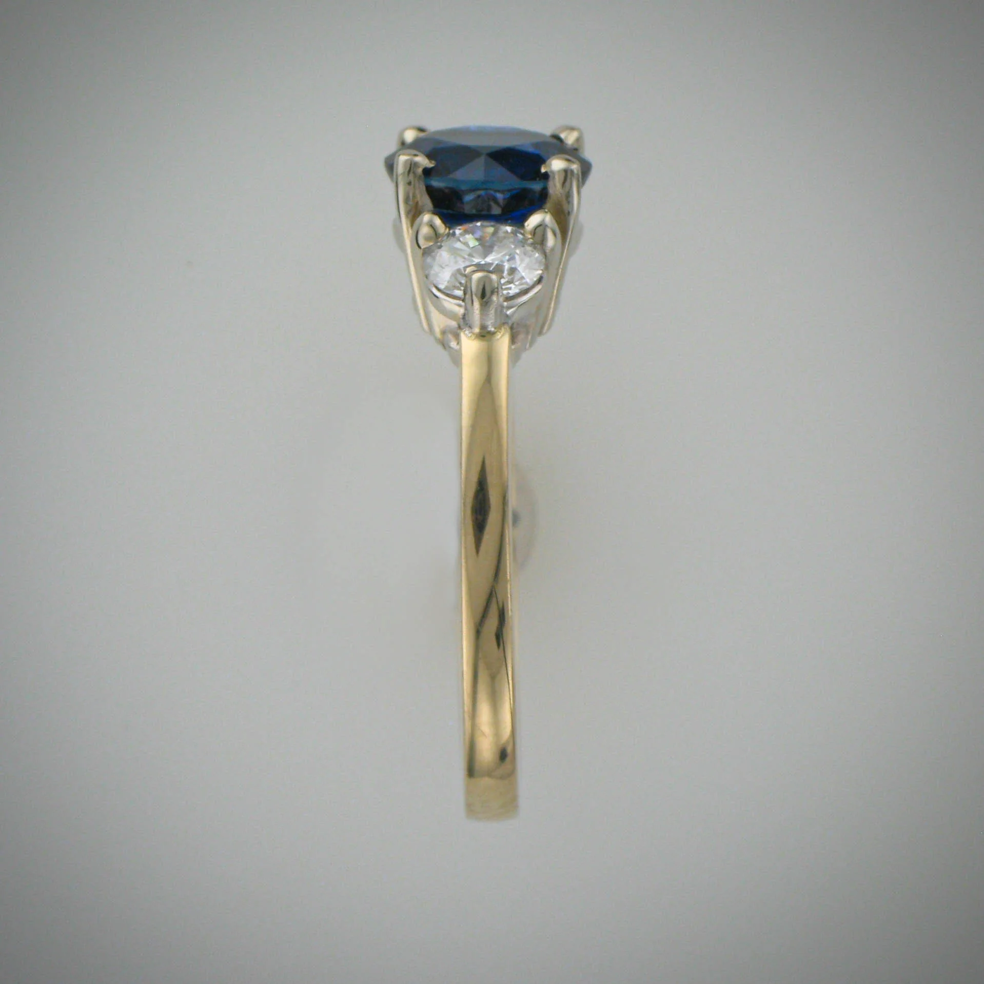 14K Yellow Gold Ring with Sapphire & Diamonds 2.jpg