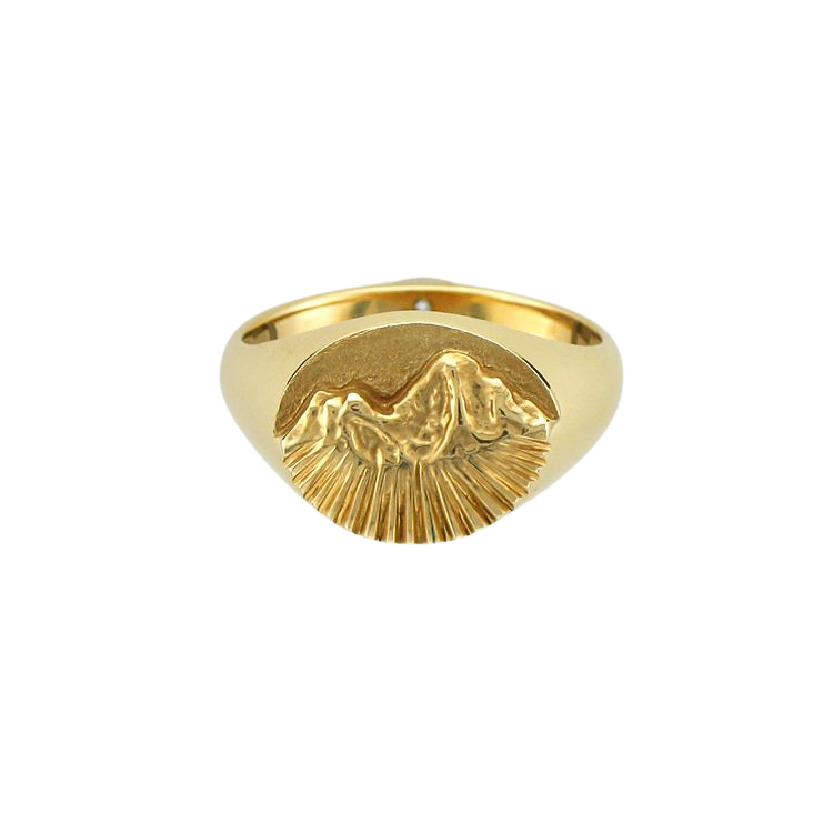 Gold Mount Shasta Ring with Rays — Jon Thomas Fine Jewelry
