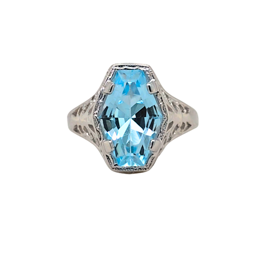 Art Deco Aquamarine Ring