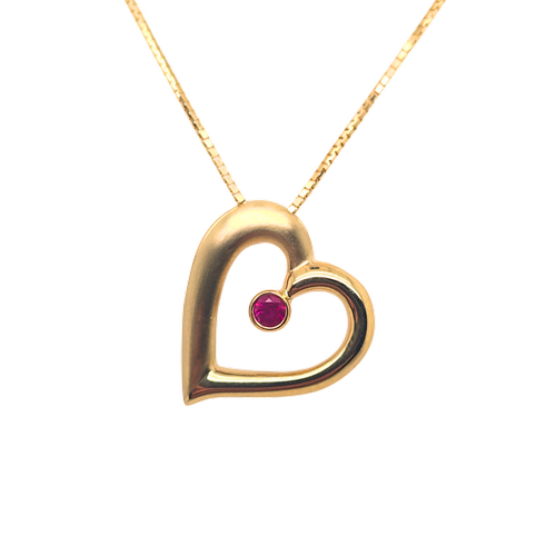 Pink Sapphire Heart Pendant