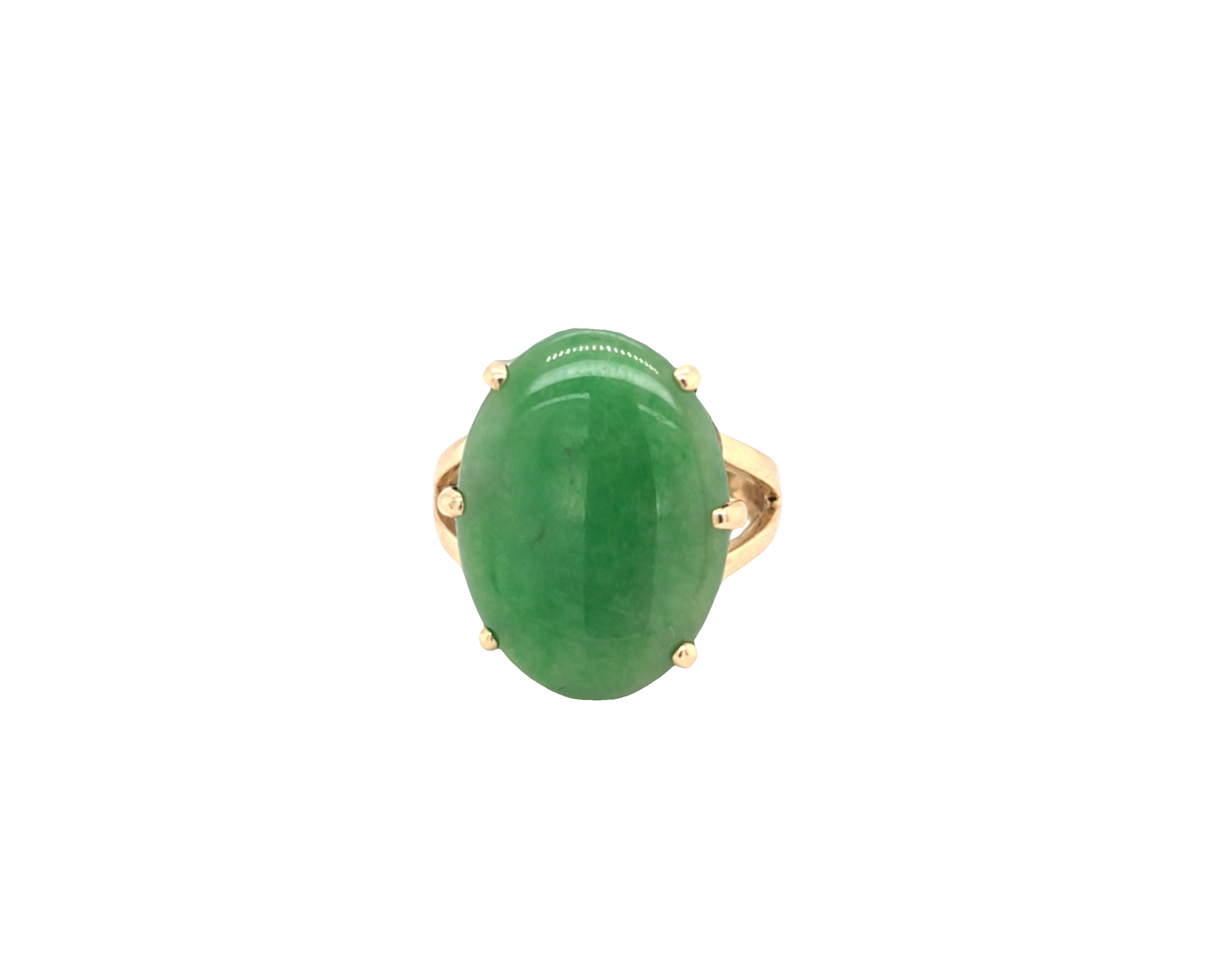 Green Oval Jade Ring