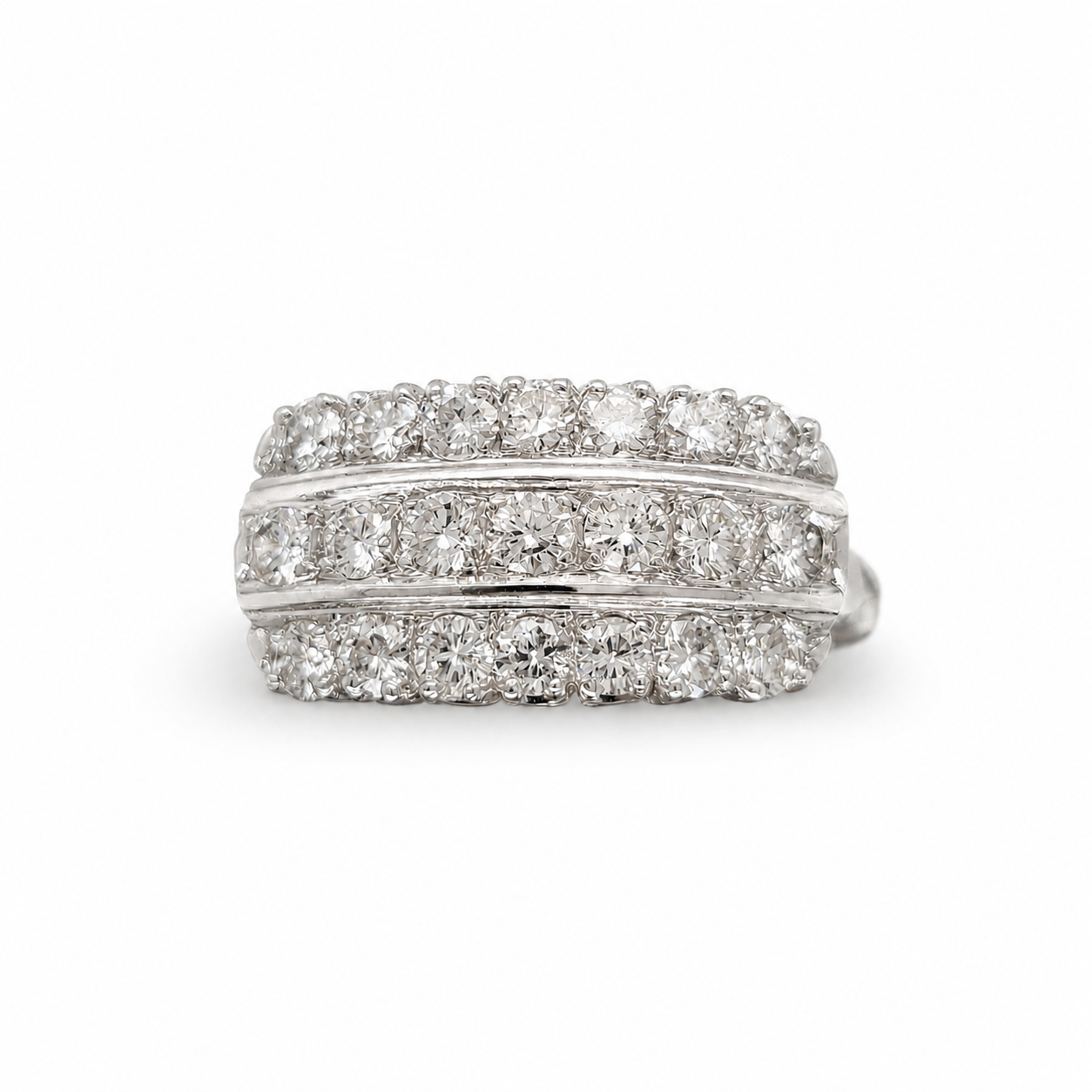 Vintage Three Row Diamond Ring
