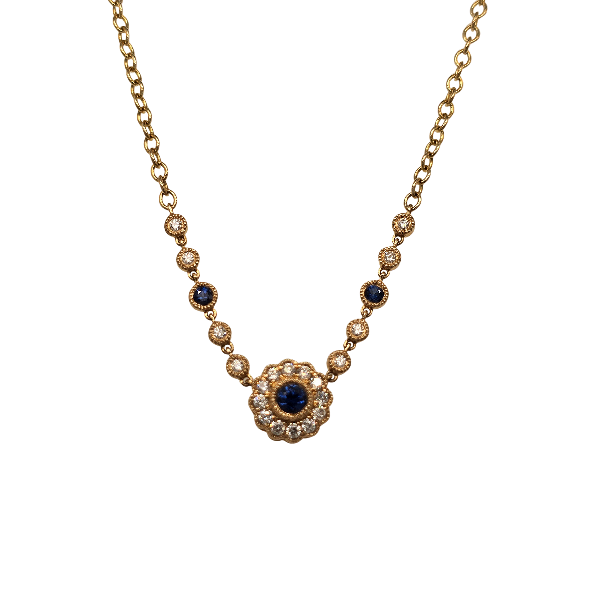 Sapphire Diamond Necklace
