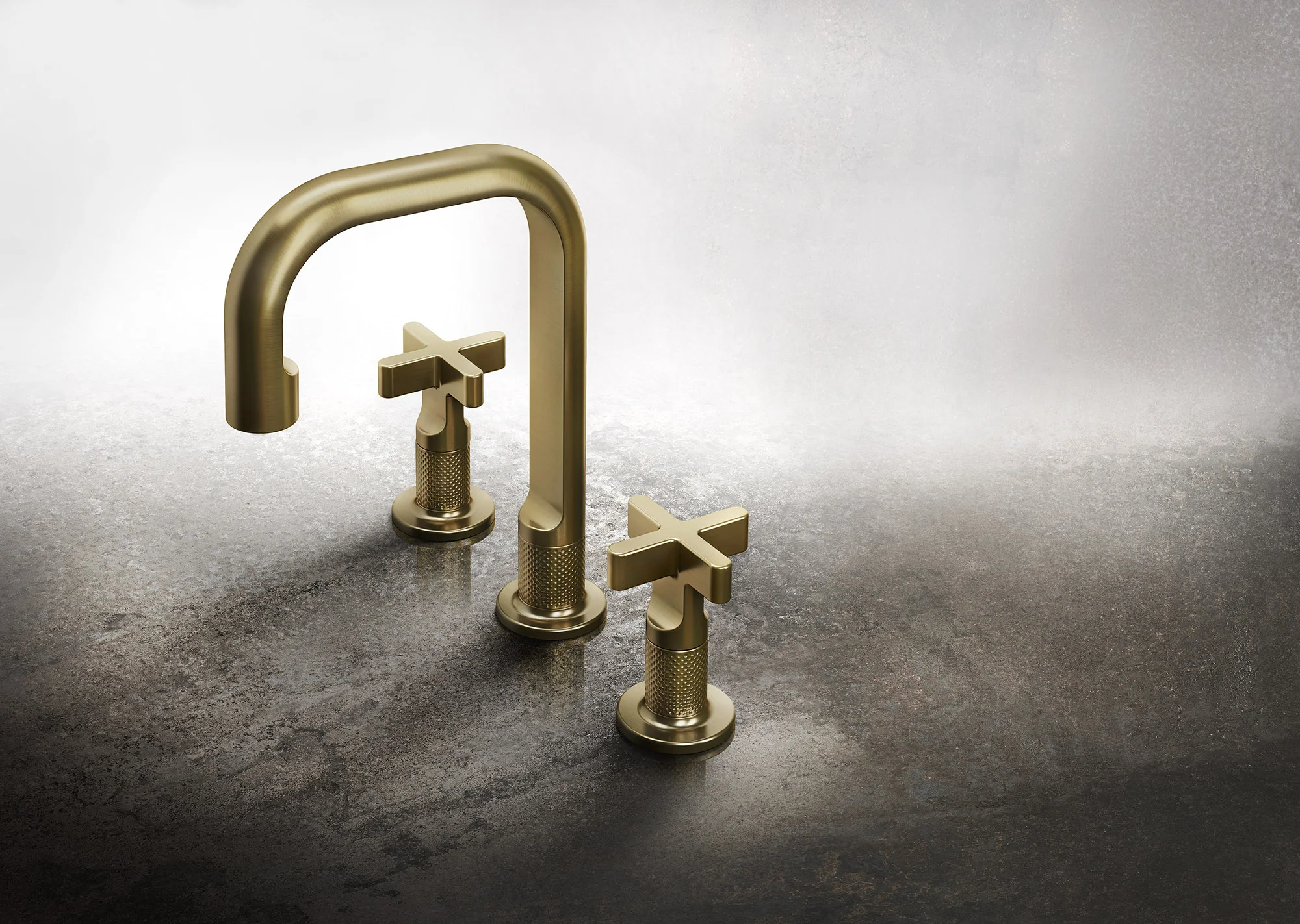 Gessi Faucet in brushed brass.