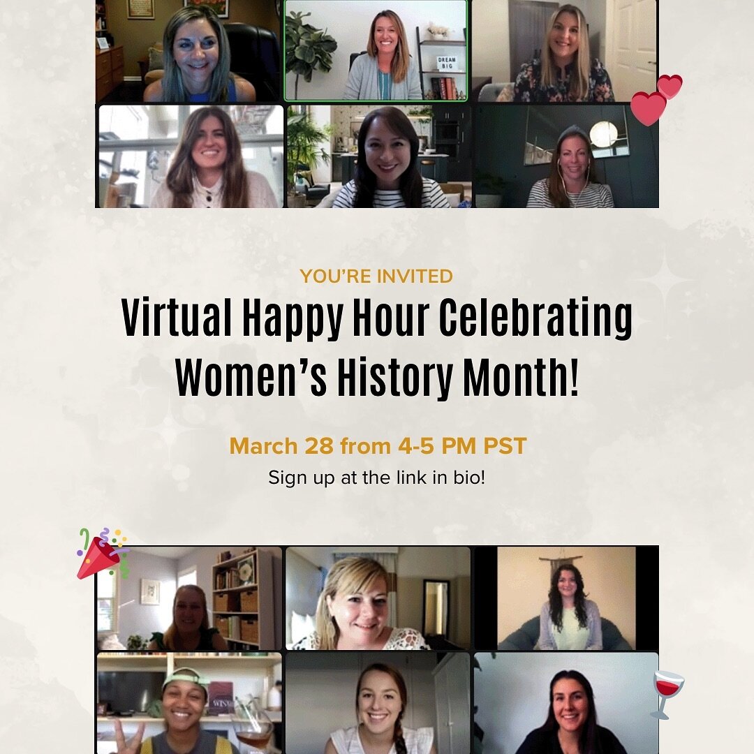 You&rsquo;re invited to our upcoming event in honor of women&rsquo;s history month! 🥂✨👏

We&rsquo;ll be catching up as a group, sharing our own input on what Women&rsquo;s History Month means to us and our industry, then breaking out into smaller r