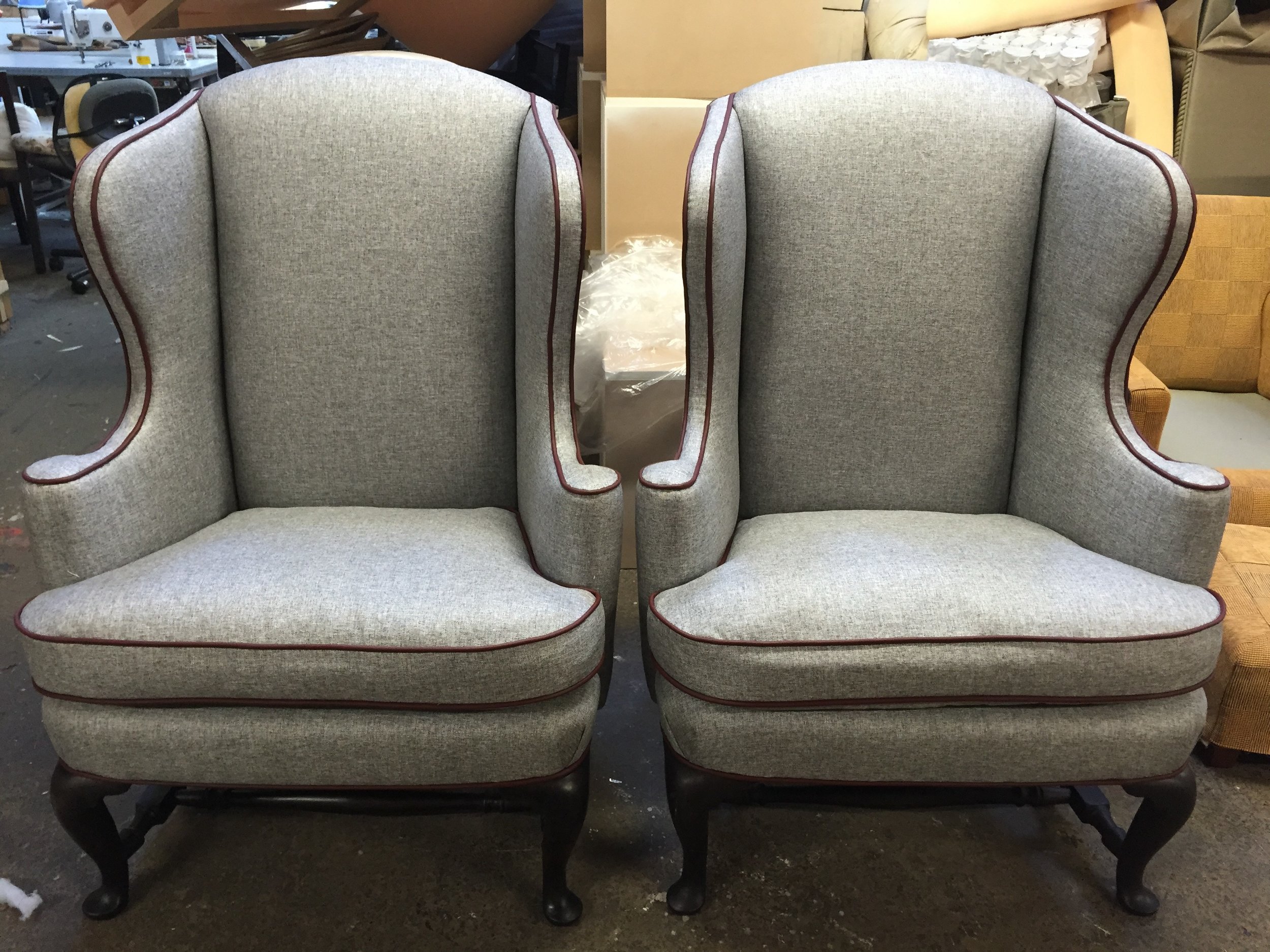 arm chairs pair - winged - mottled grey with black trim.jpg