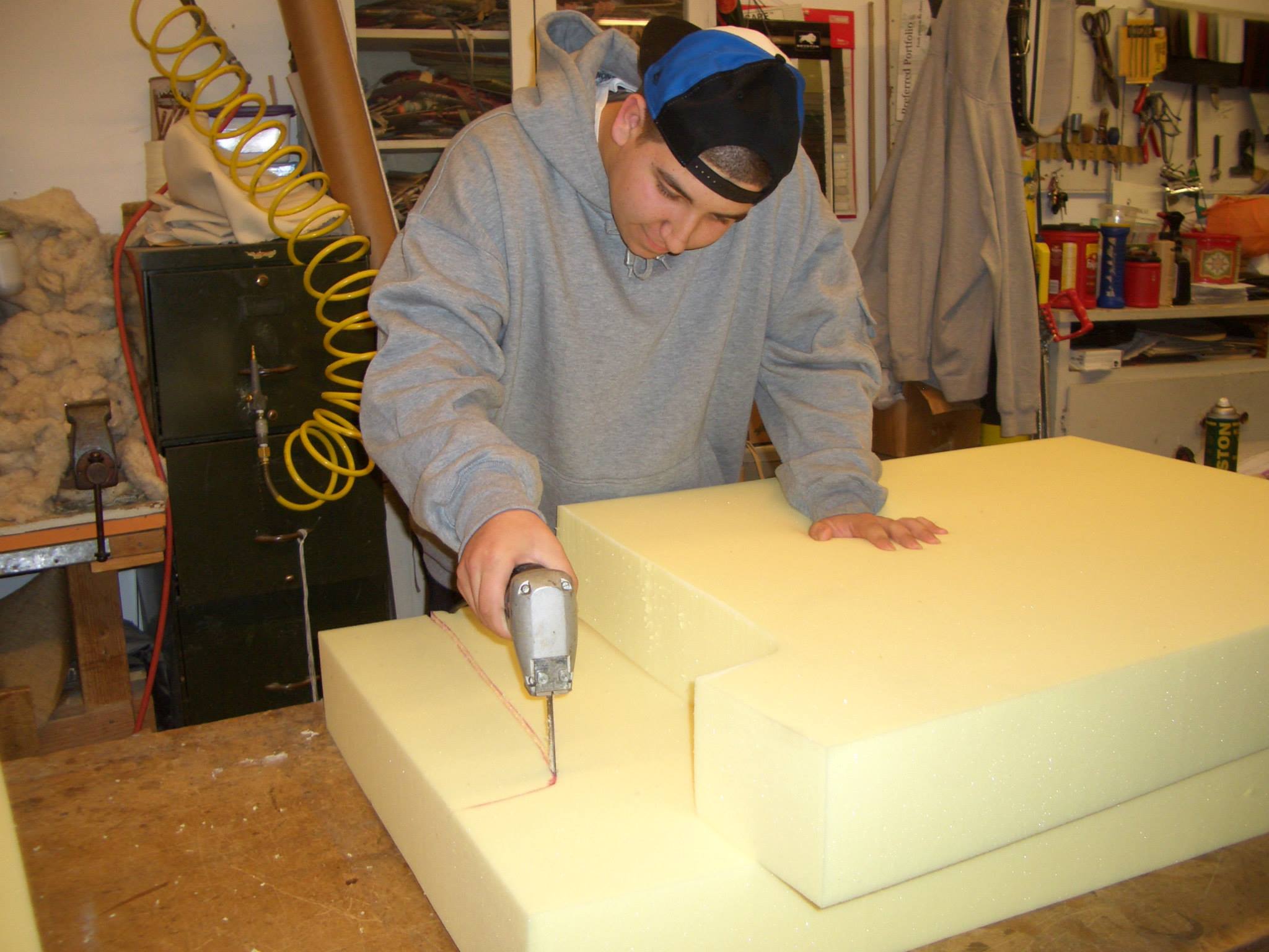 Sean cutting foam.jpg