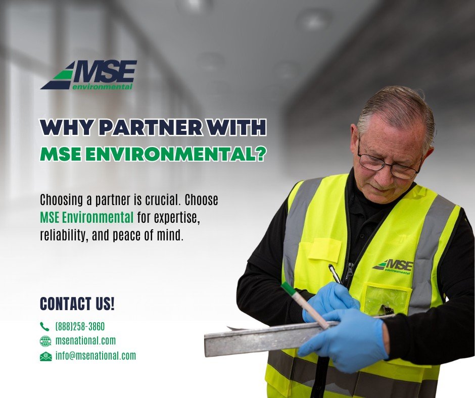 Choosing a partner is crucial. Experience reliability, expertise, and peace of mind as we navigate sustainable solutions together. Unlock your path to environmental excellence with MSE Environmental. 🌍💼 

#MSEEnvironmental #EnvironmentalPartnership