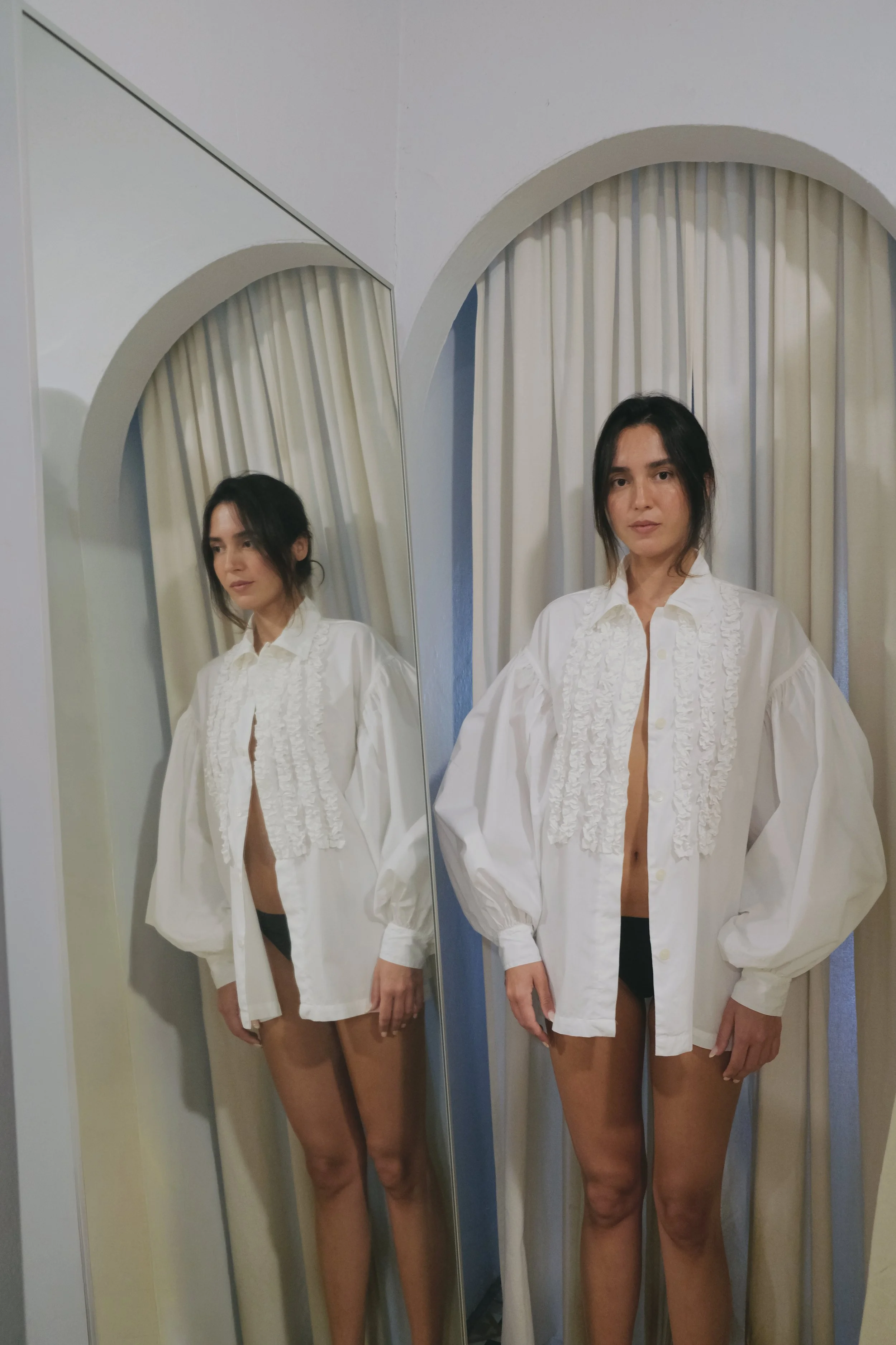 1980s Ruffled Tux Shirt