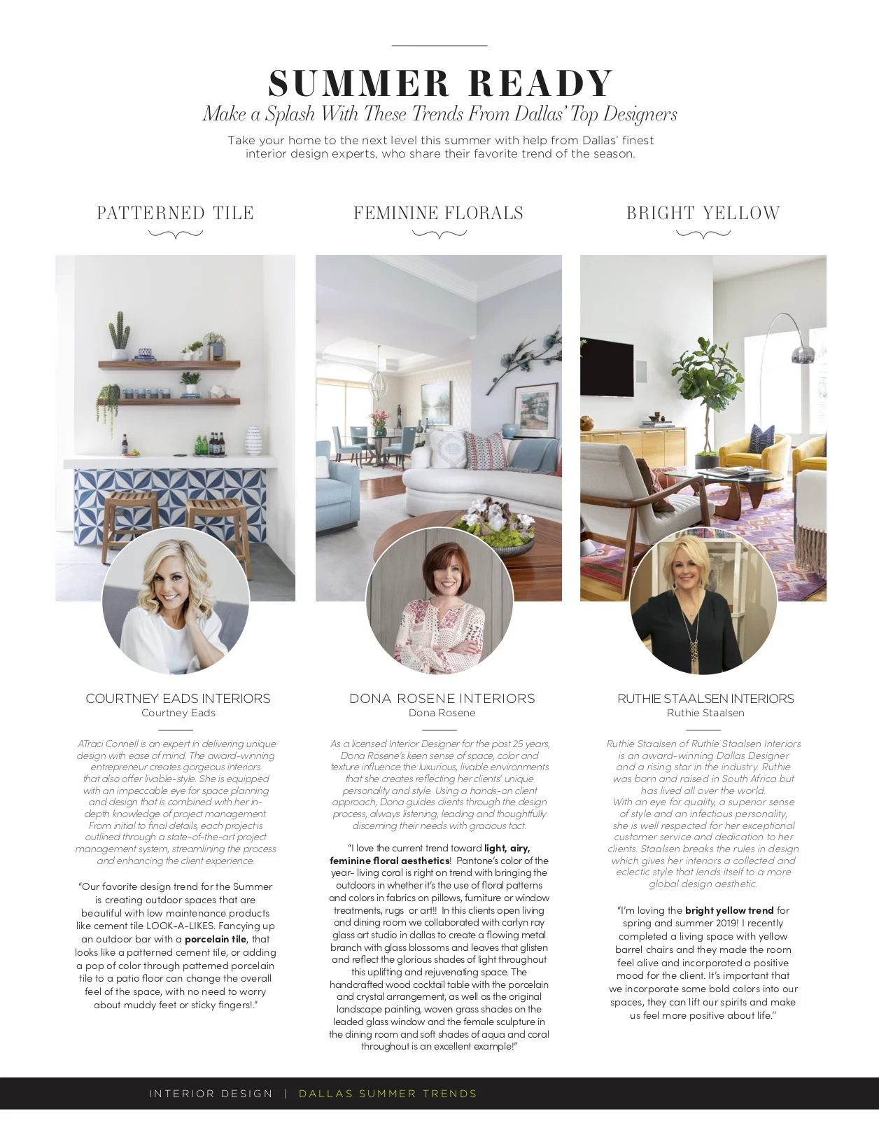Ruthie Staalsen Talks With Haven Lifestyles Magazine on Trends for