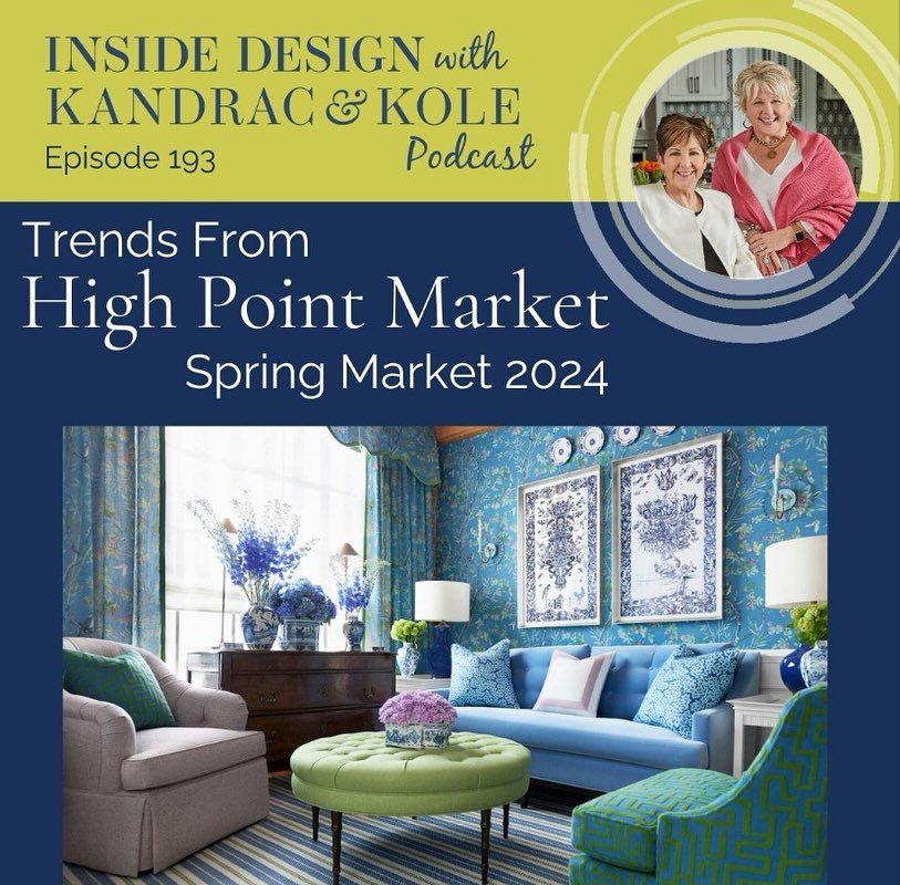 Thanks Kandrac &amp; Kole Interior Designs, Inc. for sharing my comments about trends I saw at Spring Highpoint Market 2024. Listen to the entire podcast, it&rsquo;s so good! These ladies rock!!!! - link in my profile #interiordesign #designtrends202