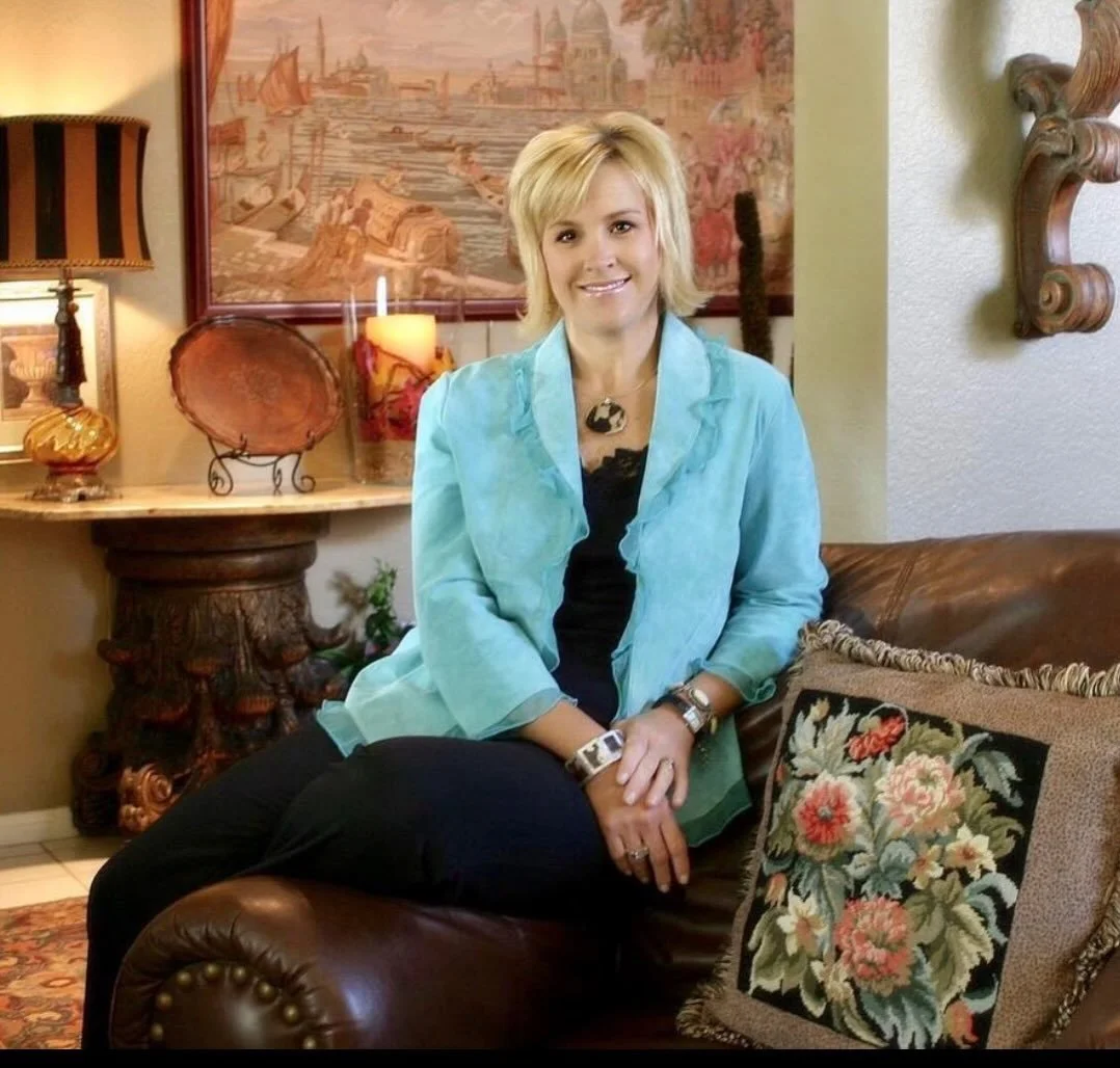 We are getting close to our 25 YEAR ANNIVERSARY for Ruthie Staalsen Interiors! This photo is me when I first started the business, sitting in our home. I started part time, working from an office my husband built out for me in a guest closet. I was s