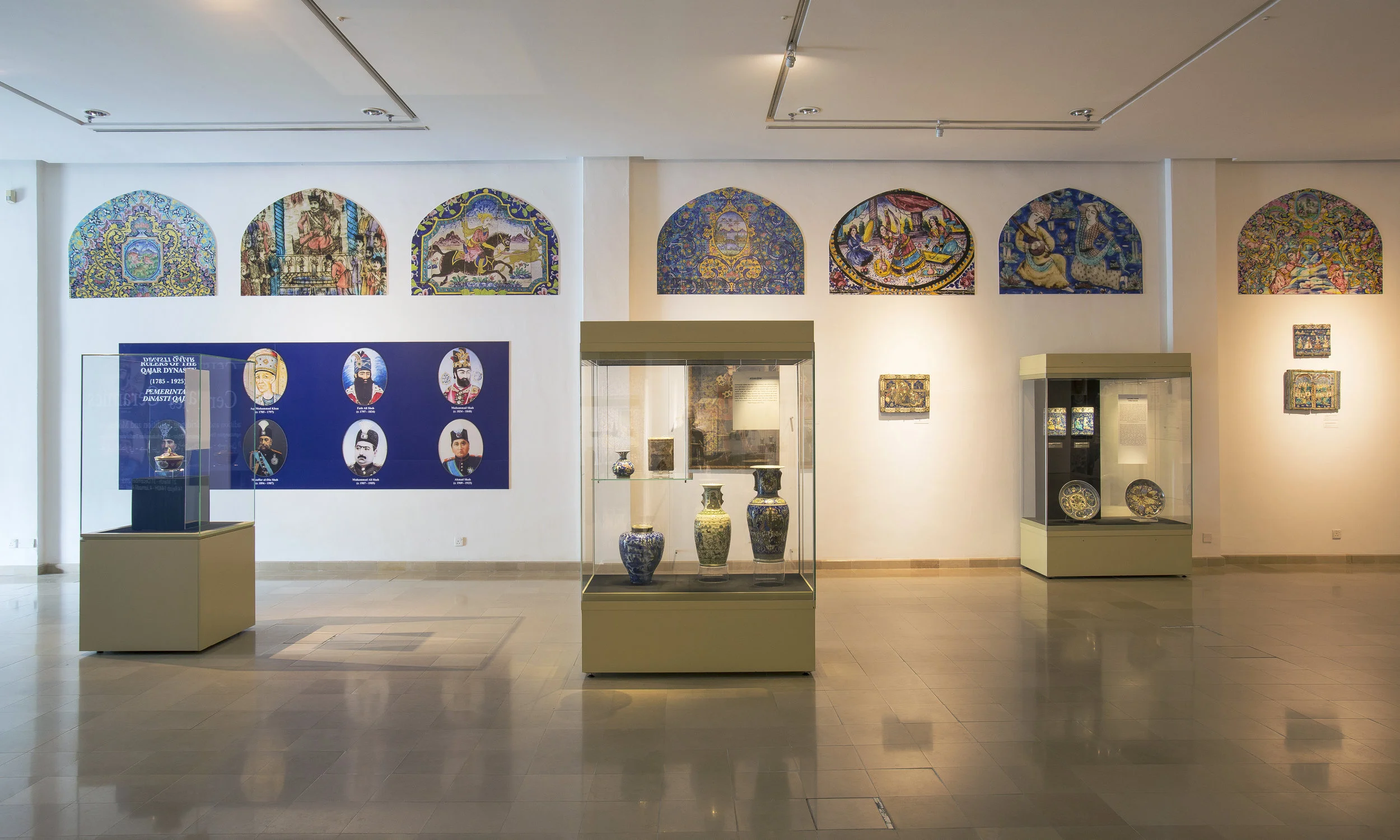 Qajar Ceramics: Bridging Tradition and Modernity Installation View at the Islamic Arts Museum Malaysia Credit: Islamic Arts Museum Malaysia