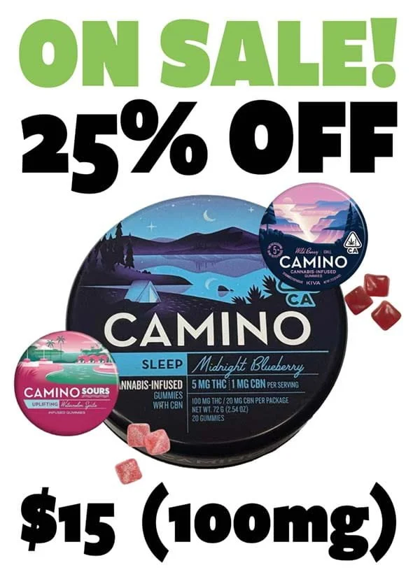 Twenty five percent off all Camino cannabis edible gummies.jpg