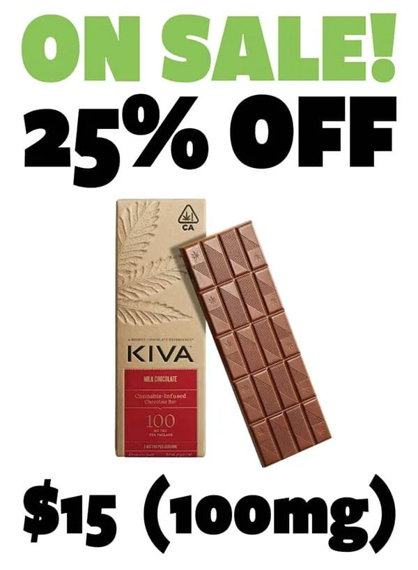 Twenty five percent off all Kiva cannabis edible chocolate.jpg