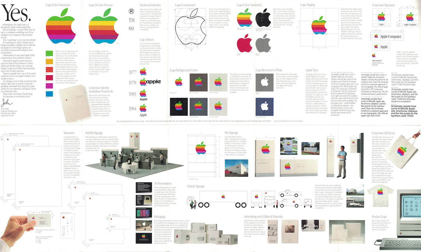 Apple’s visual brand identity, 1987.