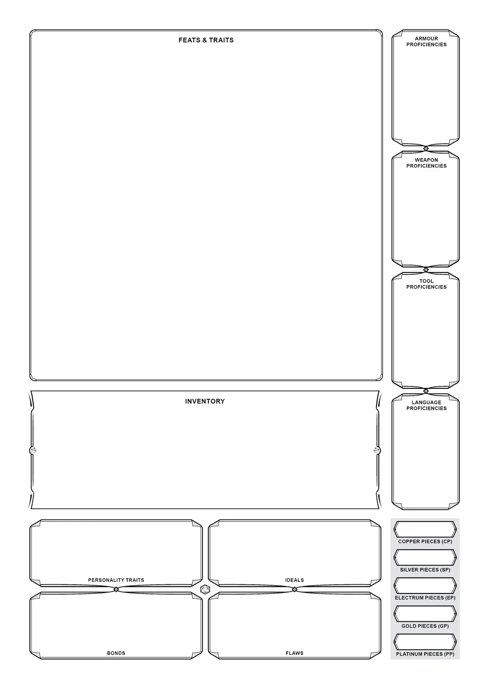 Character Sheet Design Matthew Perkins Character Sheet Design Matthew Perkins