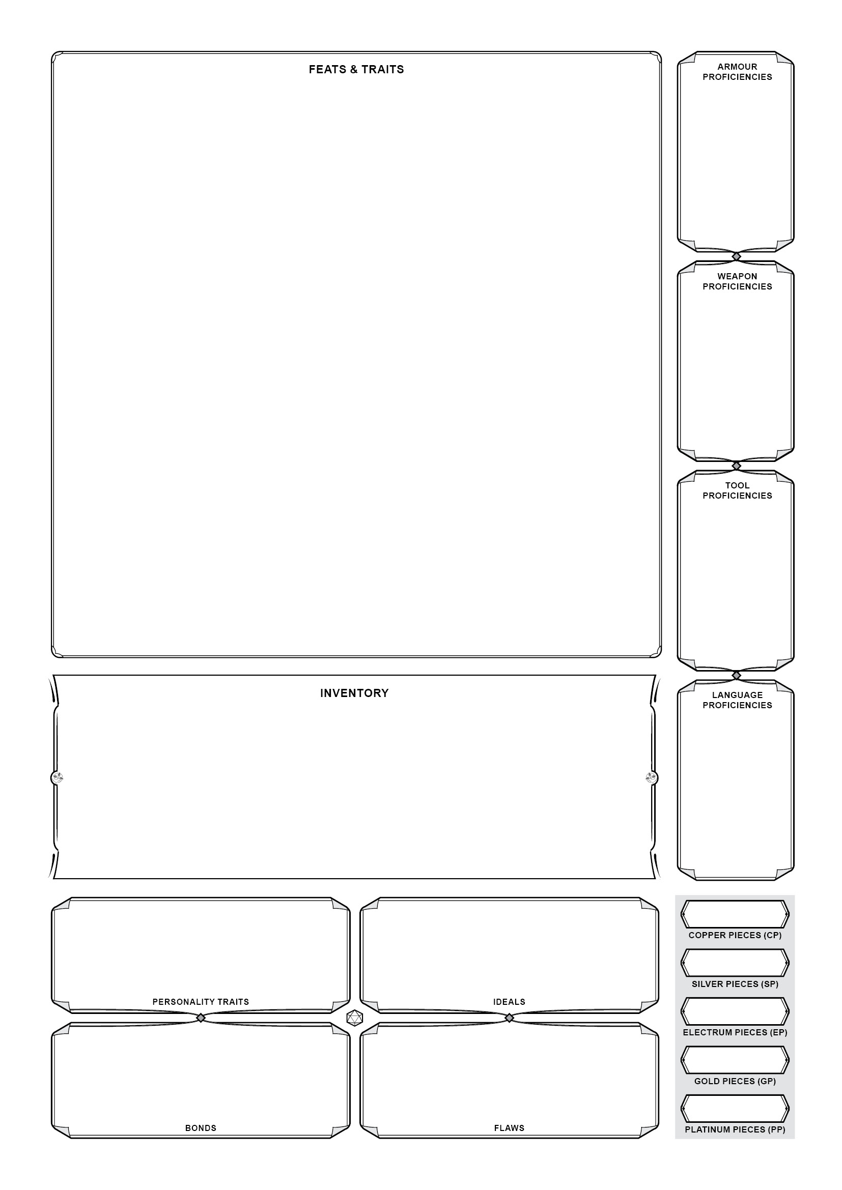 dungeons and dragons 3.5 character sheet printable