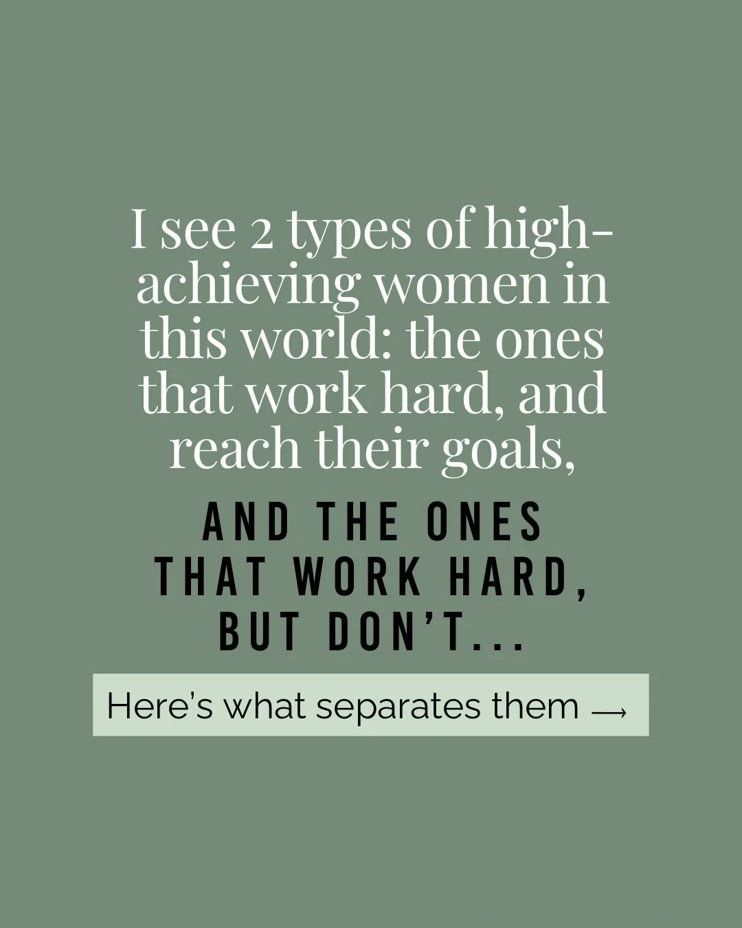 2 types of women, same starting point, not the same result ❌

And this is why.

You can read all the books you want and have a million therapy sessions, but if you&rsquo;re not able to process and integrate all that beautiful self-awareness through y