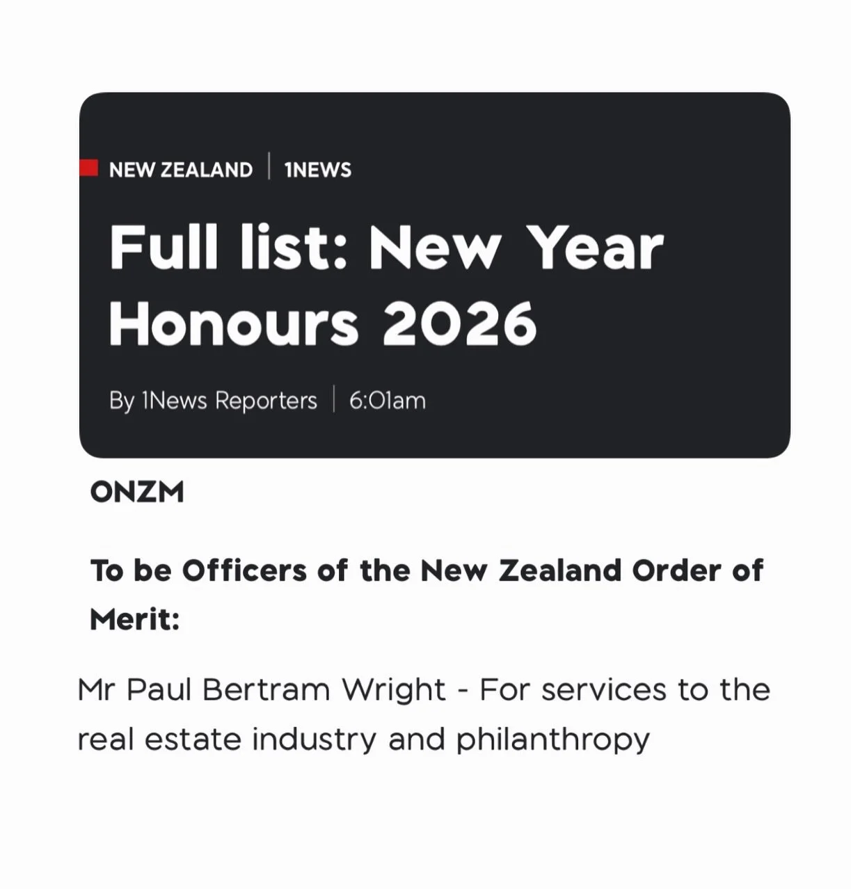 Well deserved recognition for a lifetime of hard work and generosity! Incredibly proud 💙

#nicestart