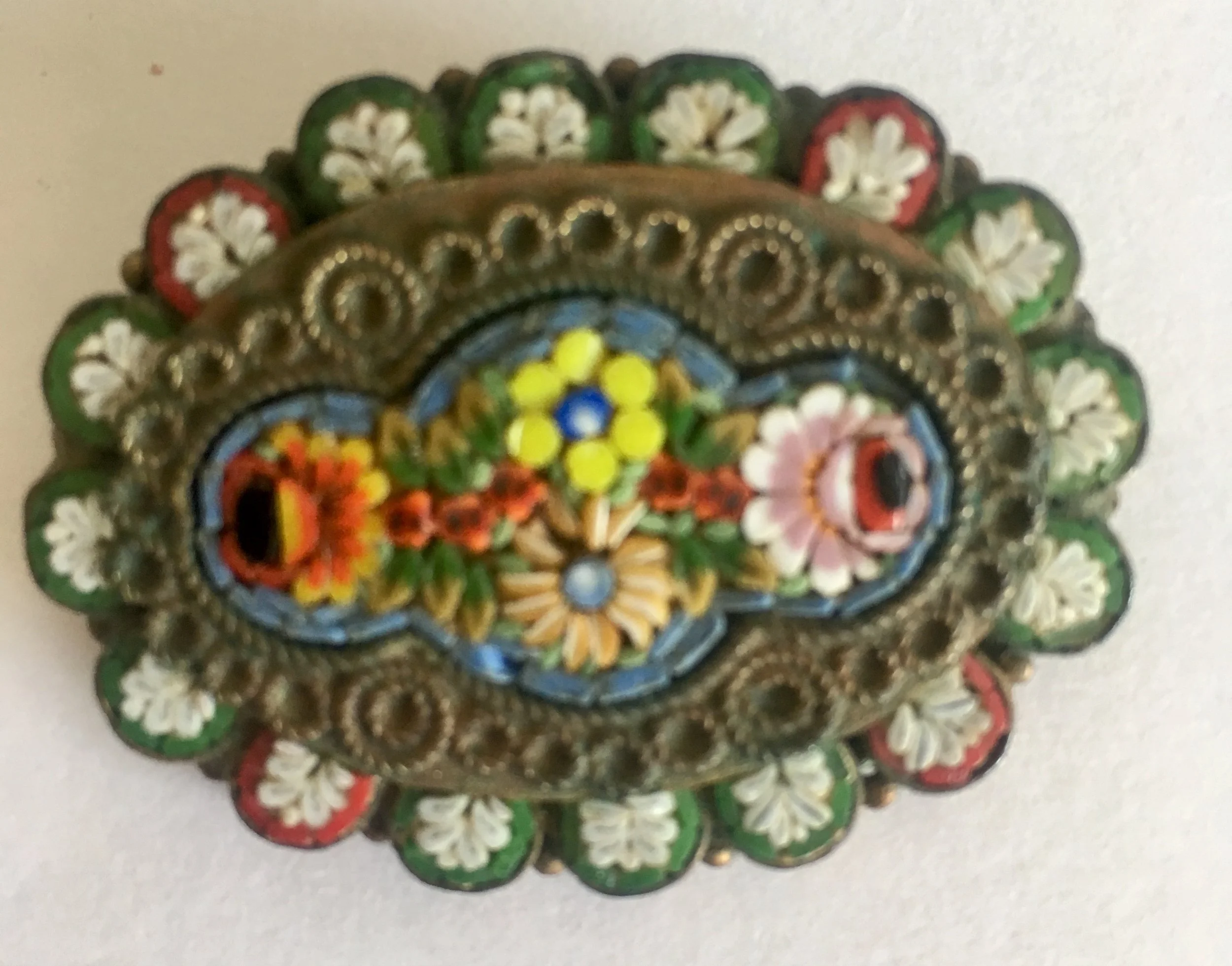 1930s micro mosaic brooch