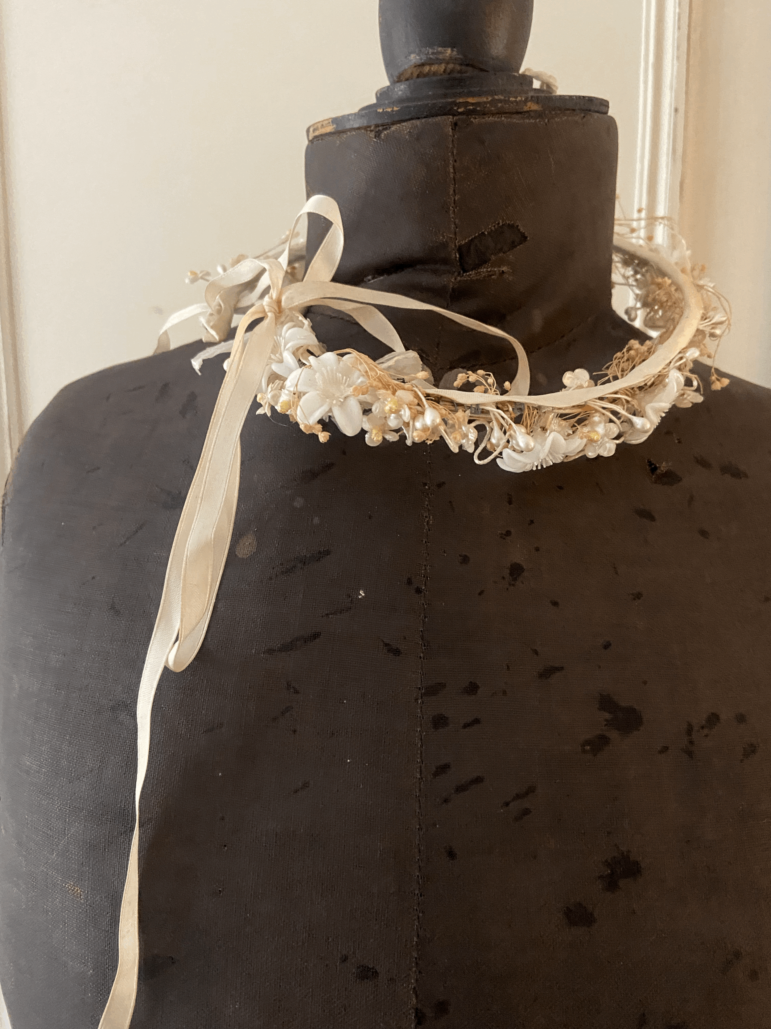 1920s wax flower head dress