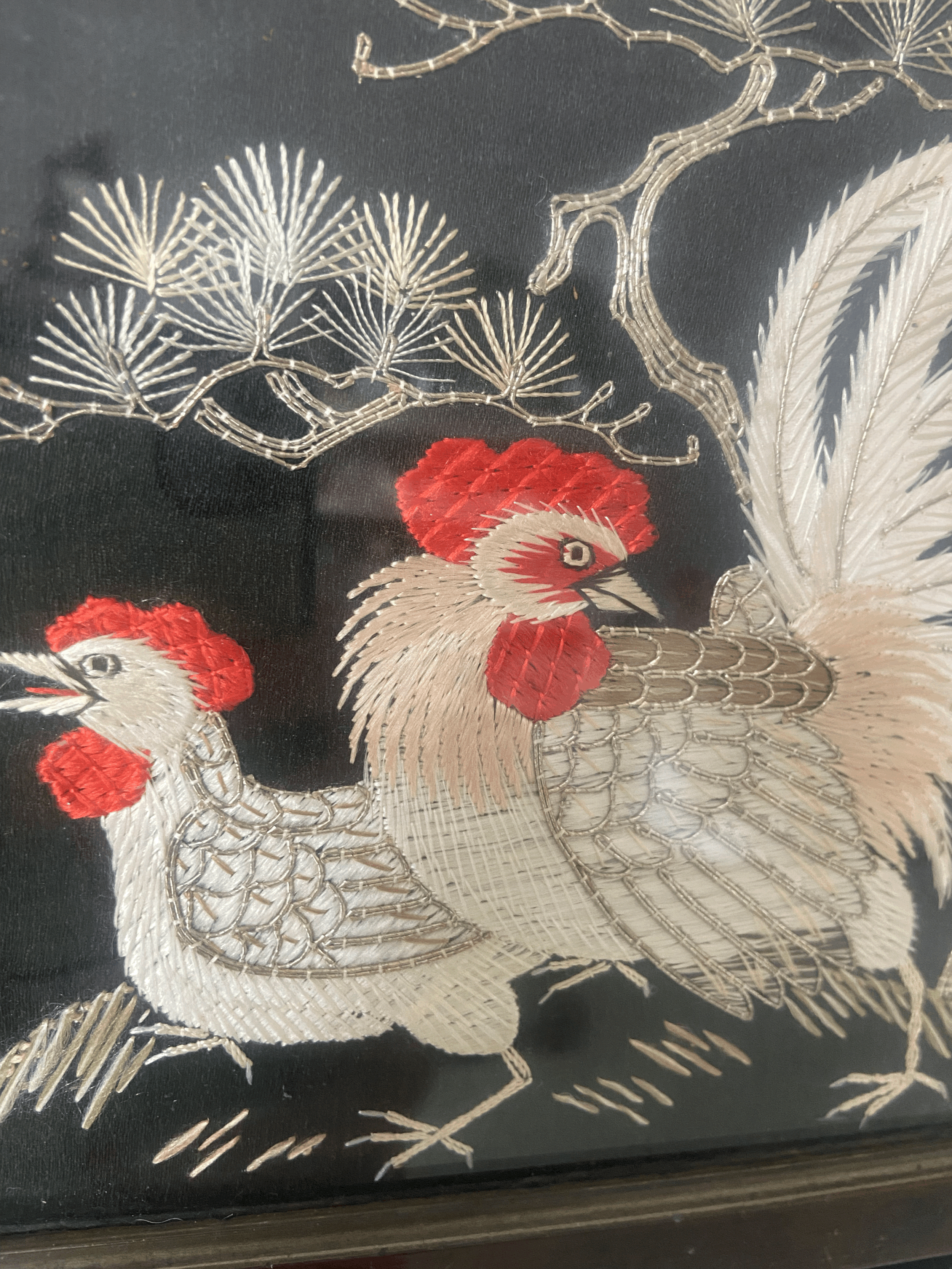 Antique silk work picture