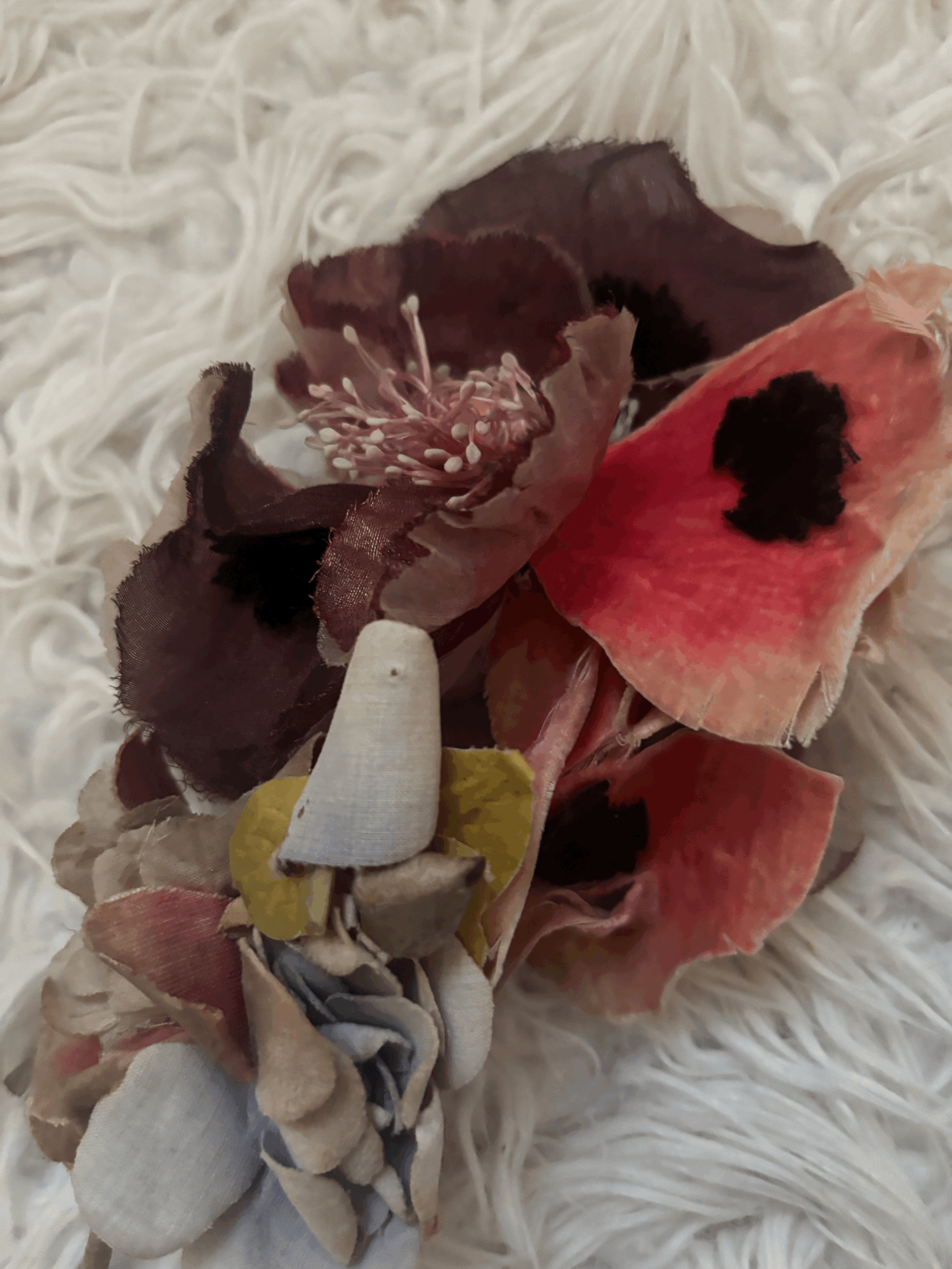 Large antique velvet flower