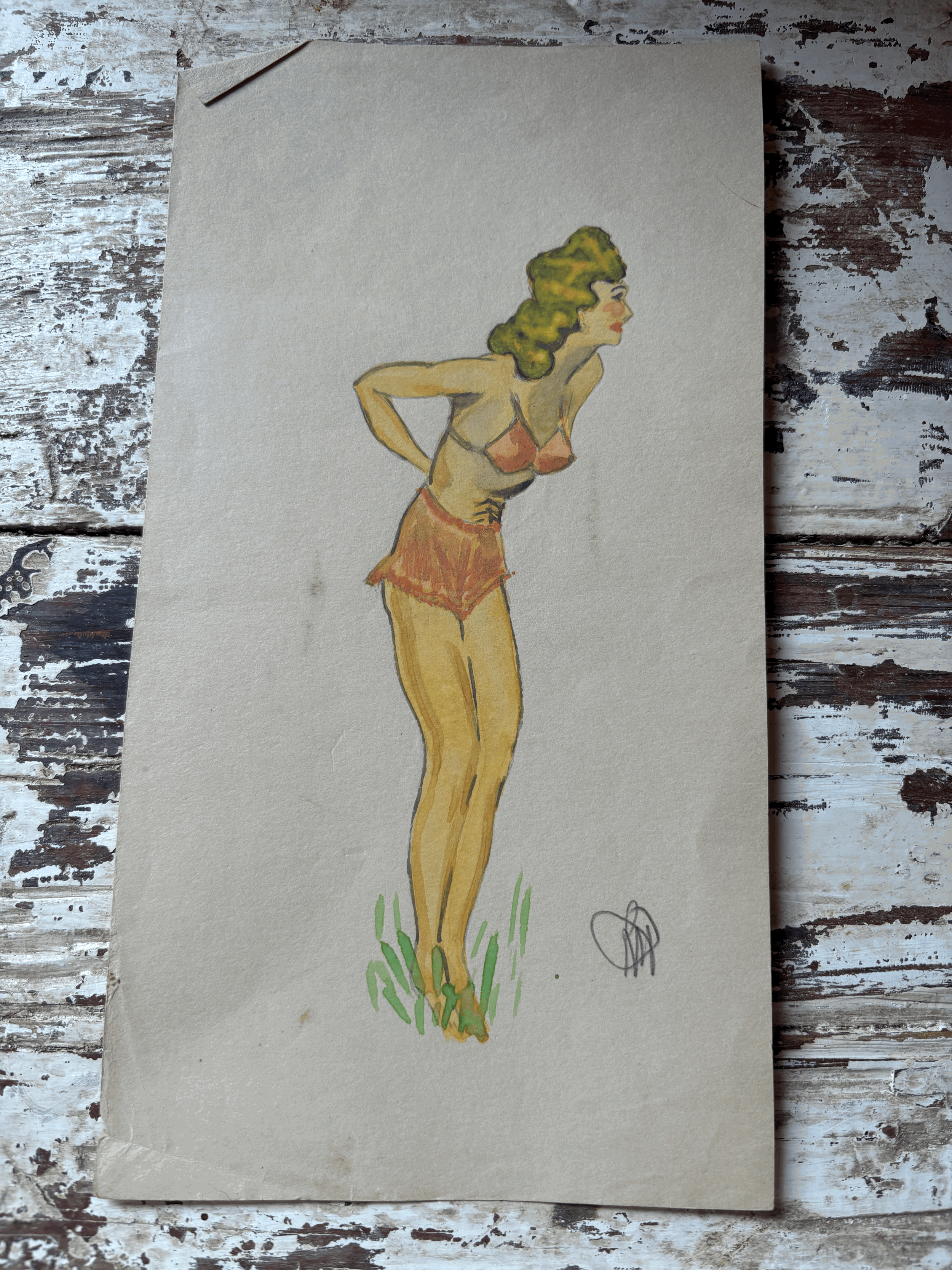 Original 1920s watercolour