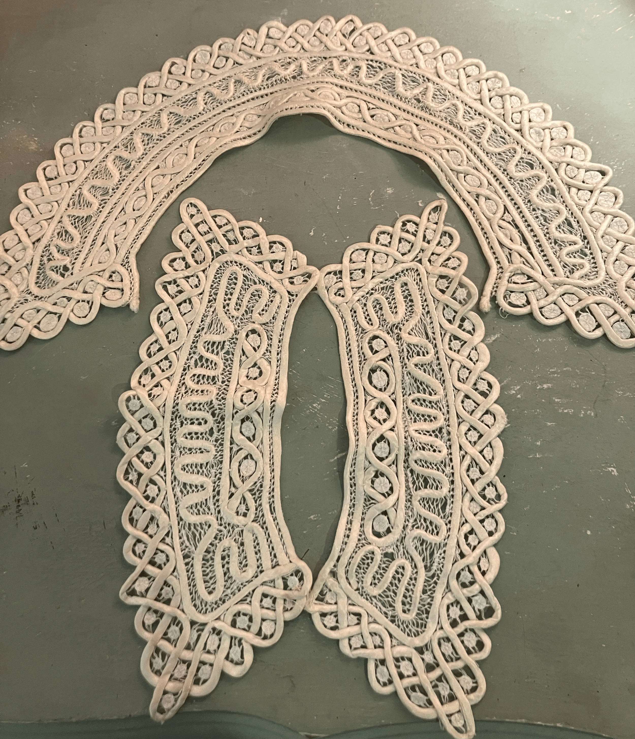 Antique silk collar and cuffs