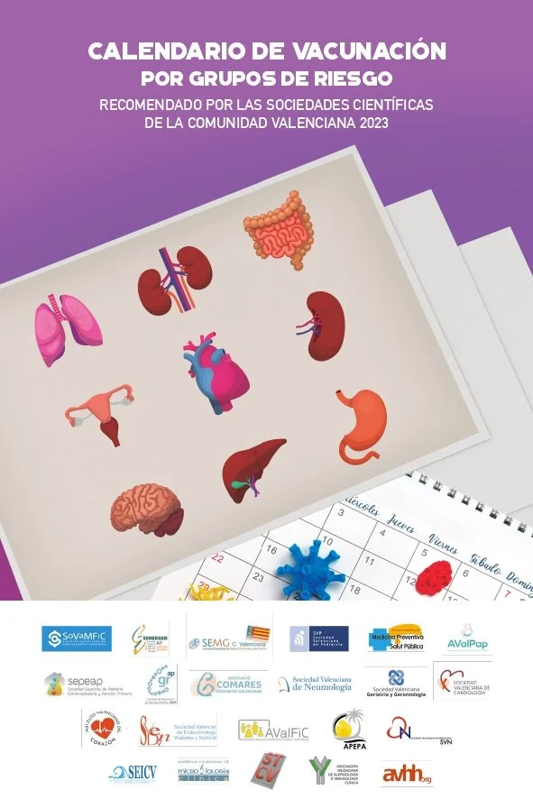 Calendario DE VACUNACIÓN POR GRUPOS DE RIESGO RECOMENDADO POR LAS SOCIEDADES CIENTÍFICAS DE LA COMUNIDAD VALENCIANA 2023