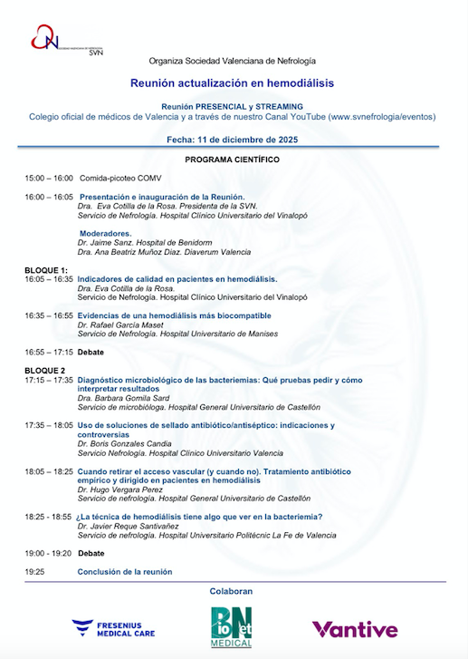 VIDEO Reunión actualización en hemodiálisis.