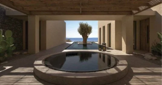Three land plots of approximately 8.000 sqm each are offered for sale in the western part of Paros, in close proximity to Agia Irene beach. Each plot is accompanied by a valid building permit for the construction of a villa with a net surface of 280 
