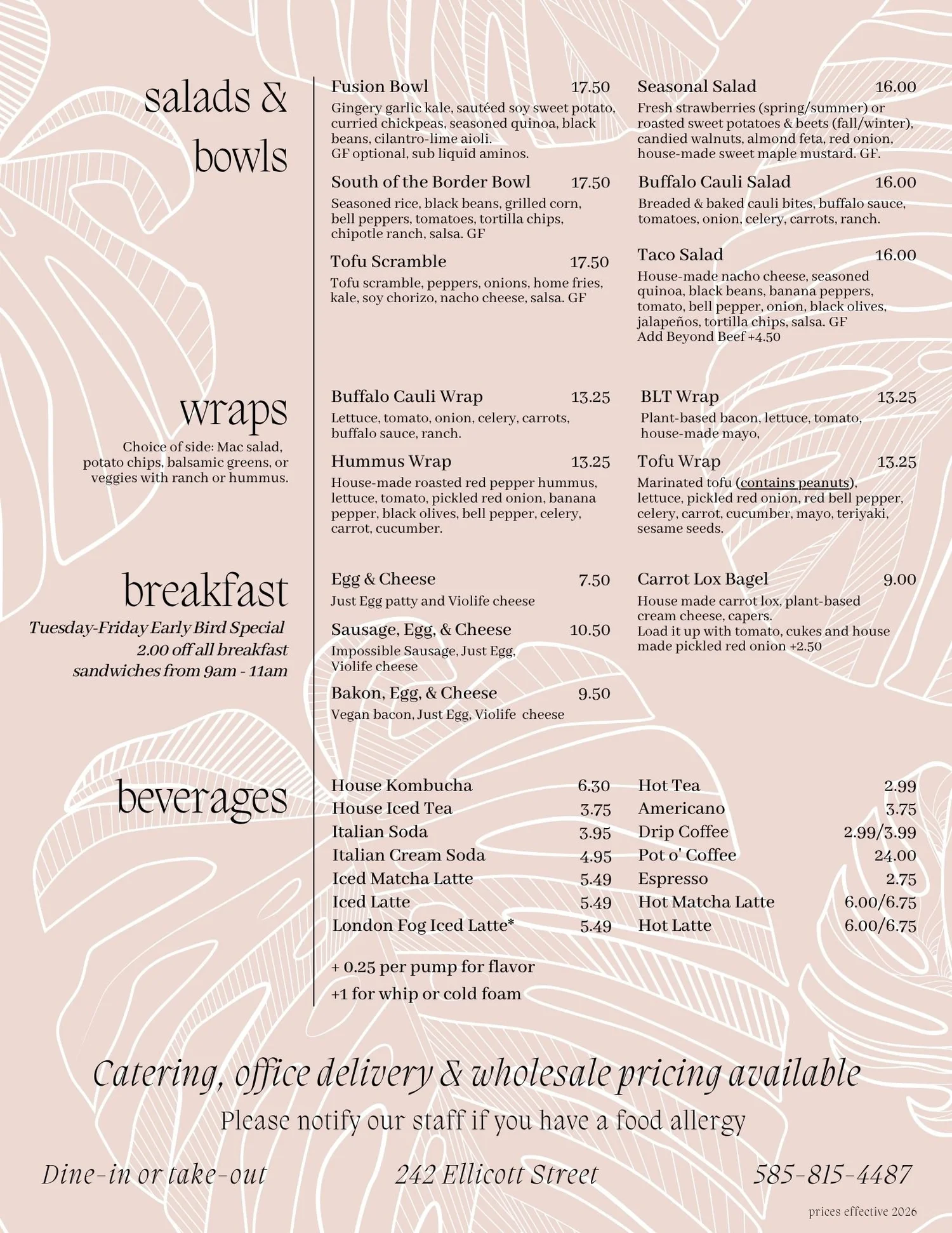 Menu — EDEN Café & Bakeshop