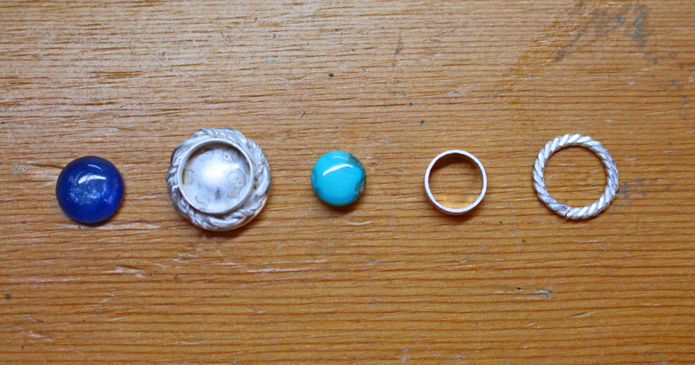 Kyanite and Turquoise rings in pieces resized.jpg