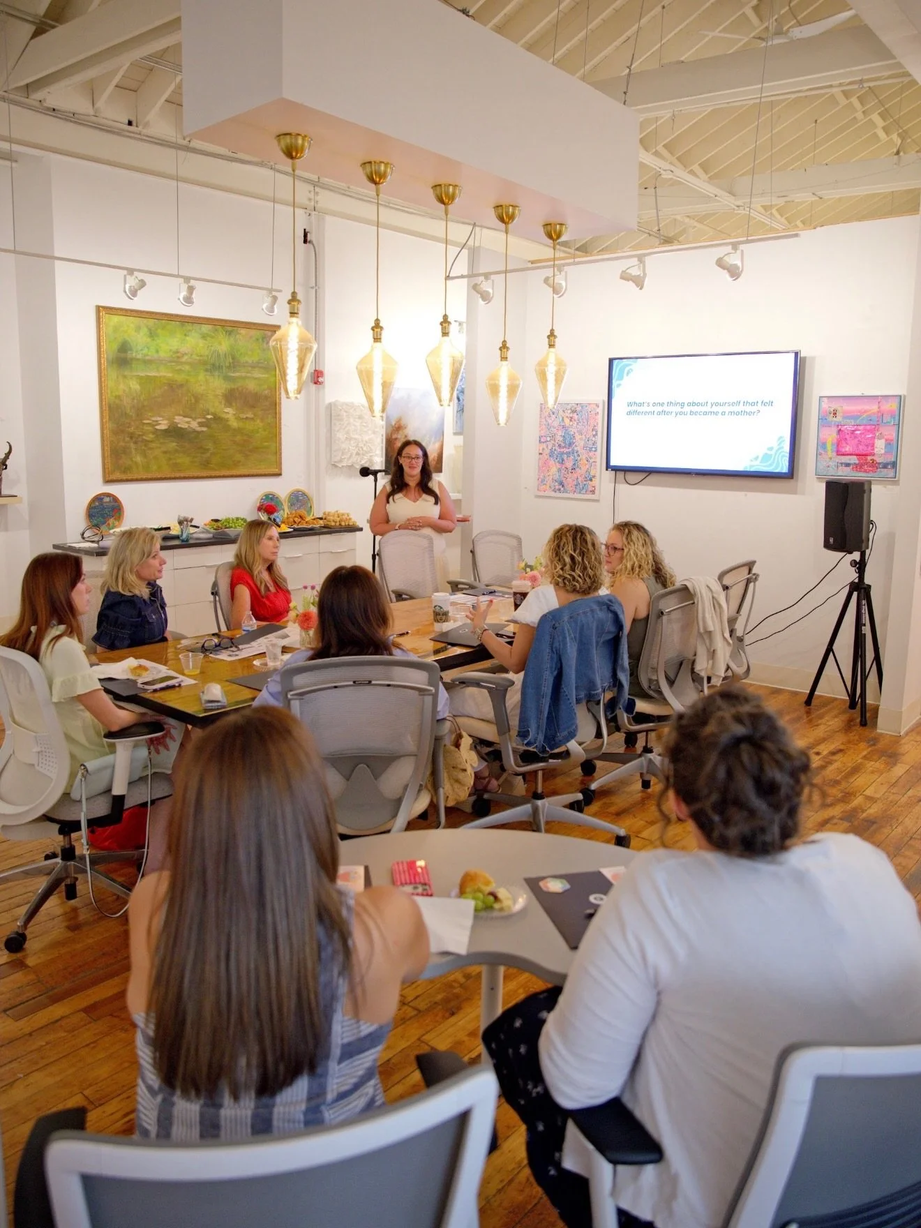 Motherhood changes you. That transition deserves a conversation. 🤍

#ThrowbackThursday to our own Emily Lyon as a featured speaker at September&rsquo;s Brunch N Learn at @adcfineart&rsquo;s Women&rsquo;s Health Expo, presenting &ldquo;Who Am I Now? 
