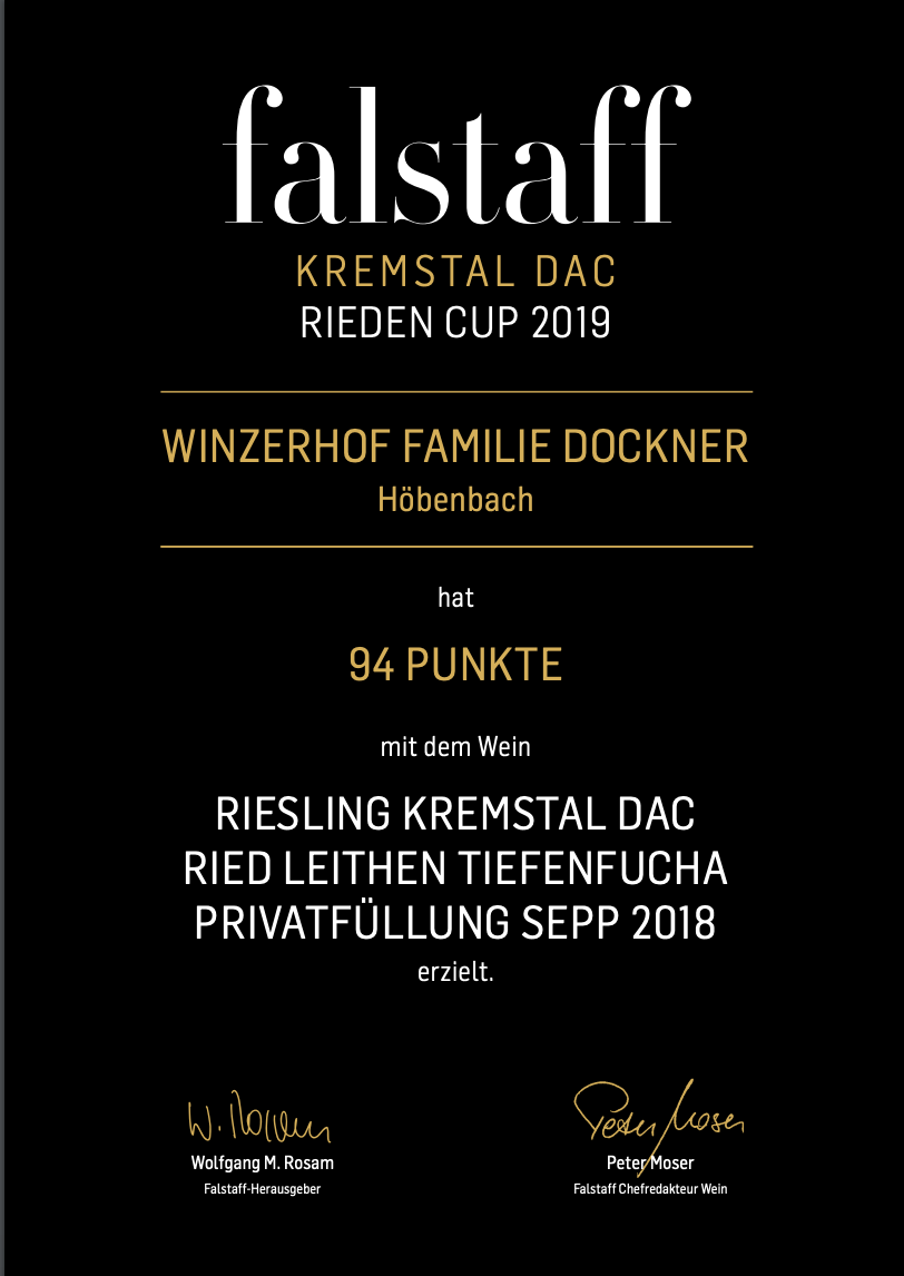 Tolle Bewertungen beim Kremstal DAC Riedencup von FALSTAFF!