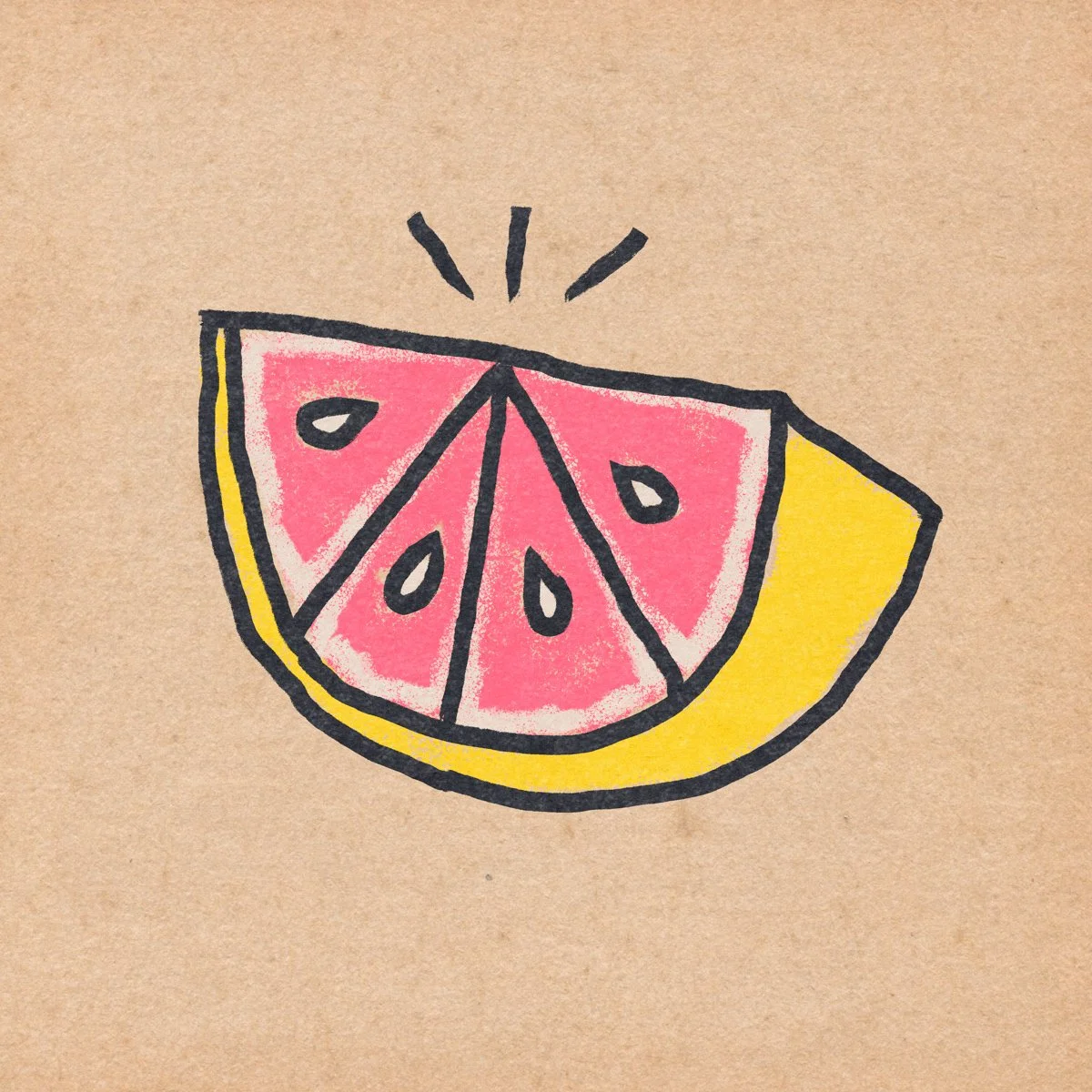 grapefruit slice tattoo flash