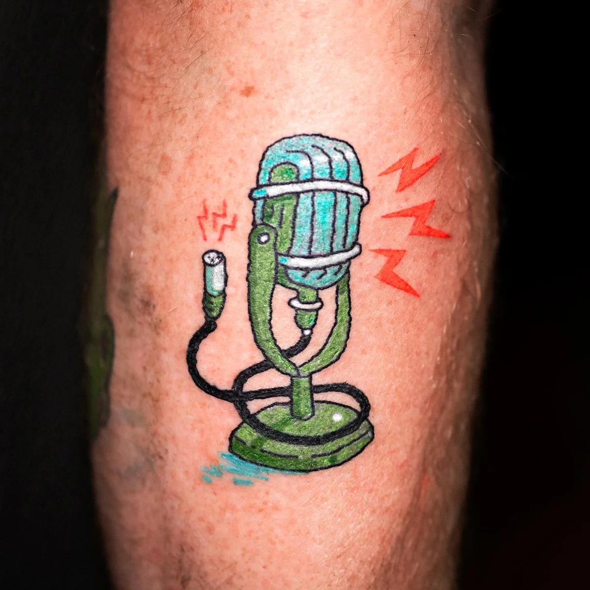 vintage microphone tattoo