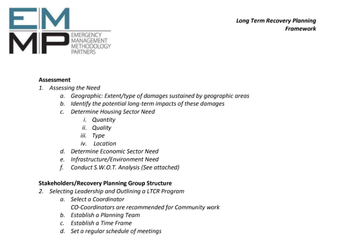 Long Term Planning Framework