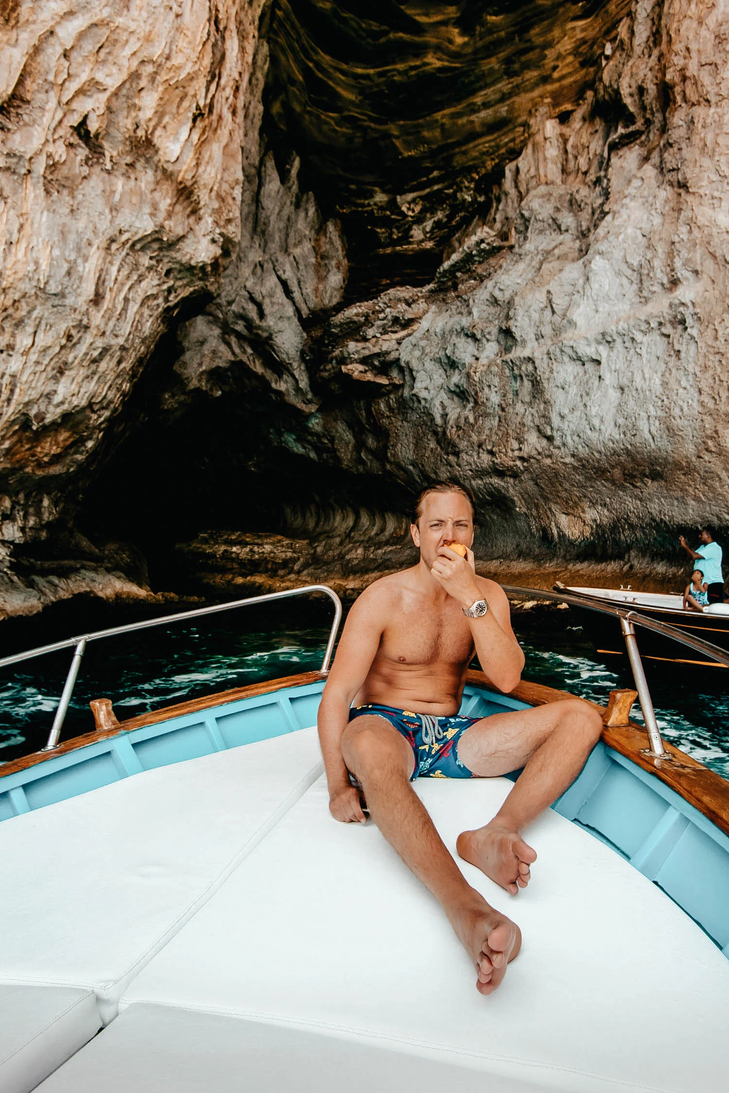 GUSTAF ON A BOAT IN CAPRI, ITALY