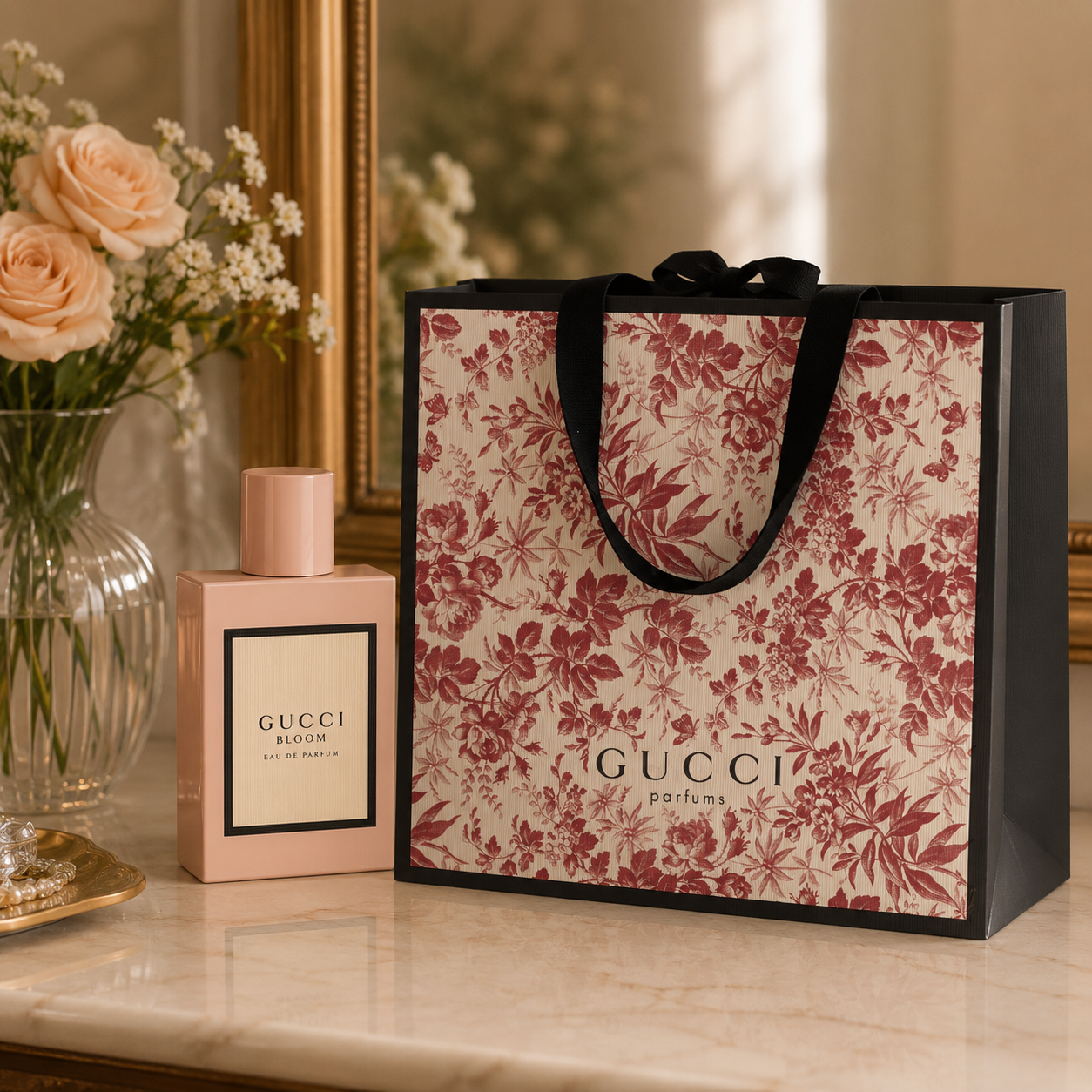 Carrier bag concept design for Gucci Bloom