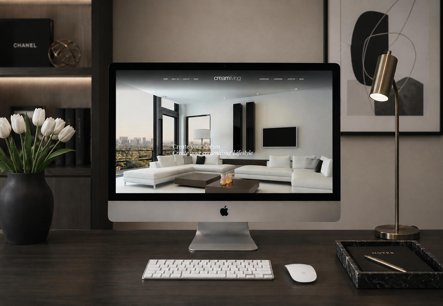 Cream Living Lifestyle Concierge Website