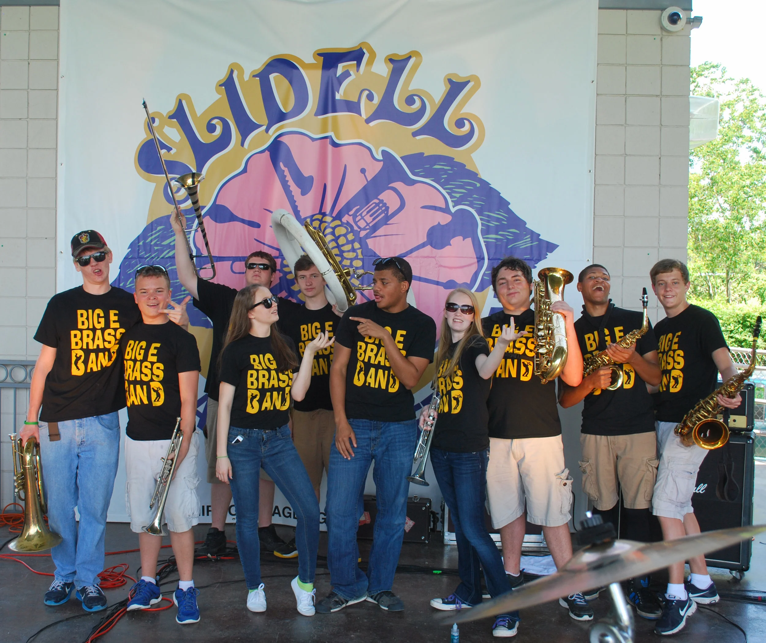Big E Brass Band; a group of high school student musicians who performed at the Inaugural Slidell Jazz and Blues Festival.
