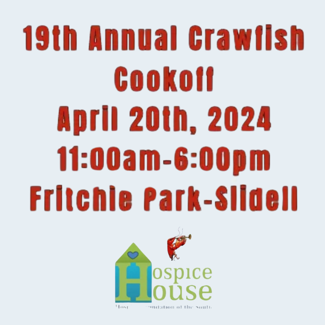 APRIL 20: Hospice House's Annual Crawfish Cookoff