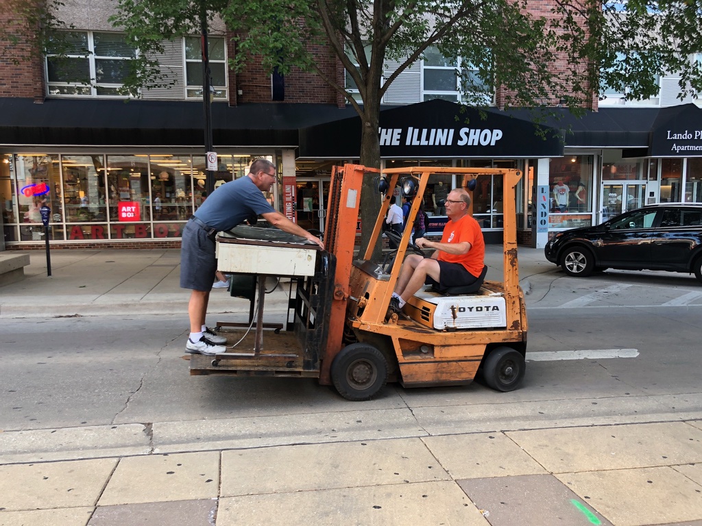 Co-Owner Tom & Jedd moving equipment!